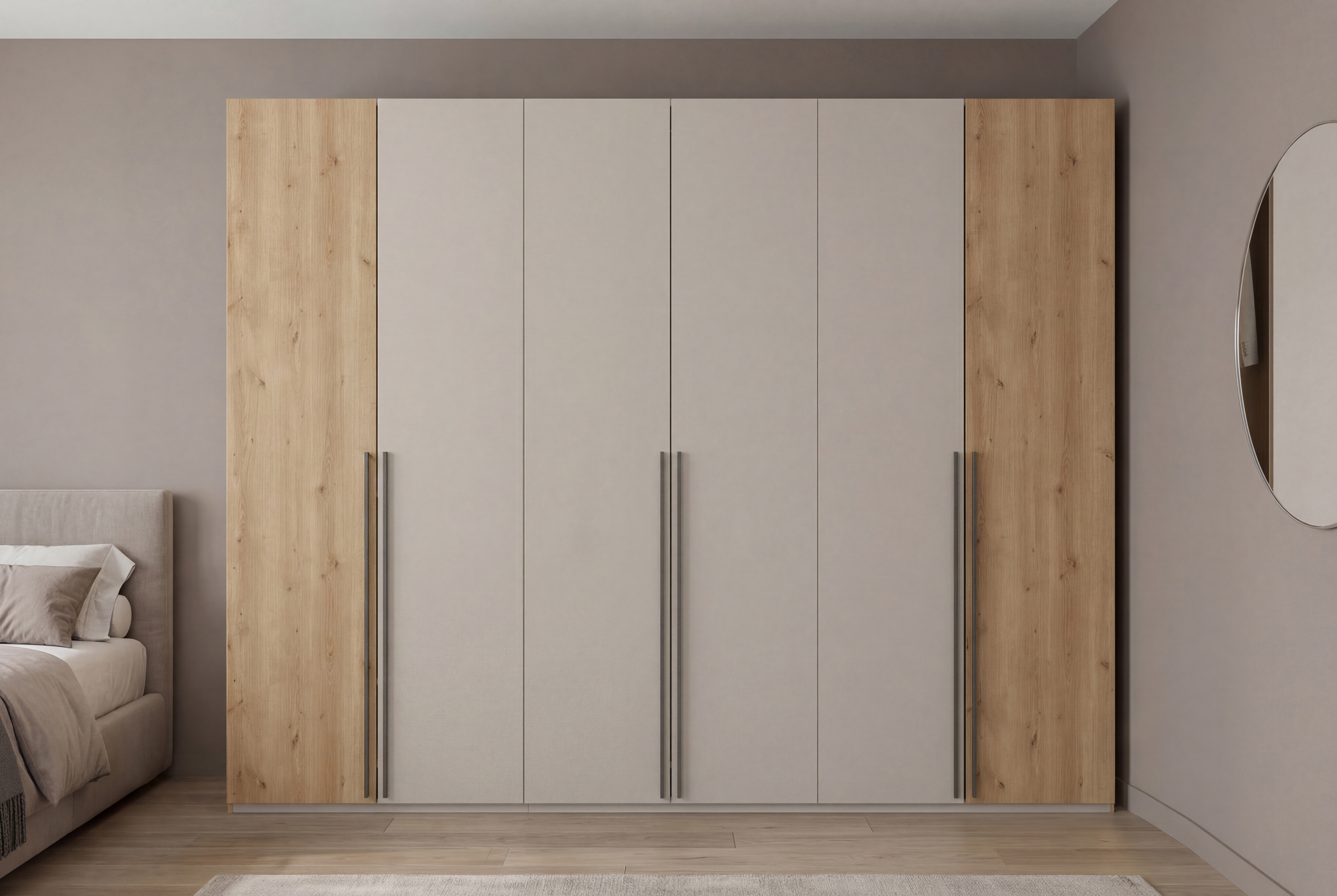 Drehtürenschrank, 6-türig, champagner - MyStyle 3104