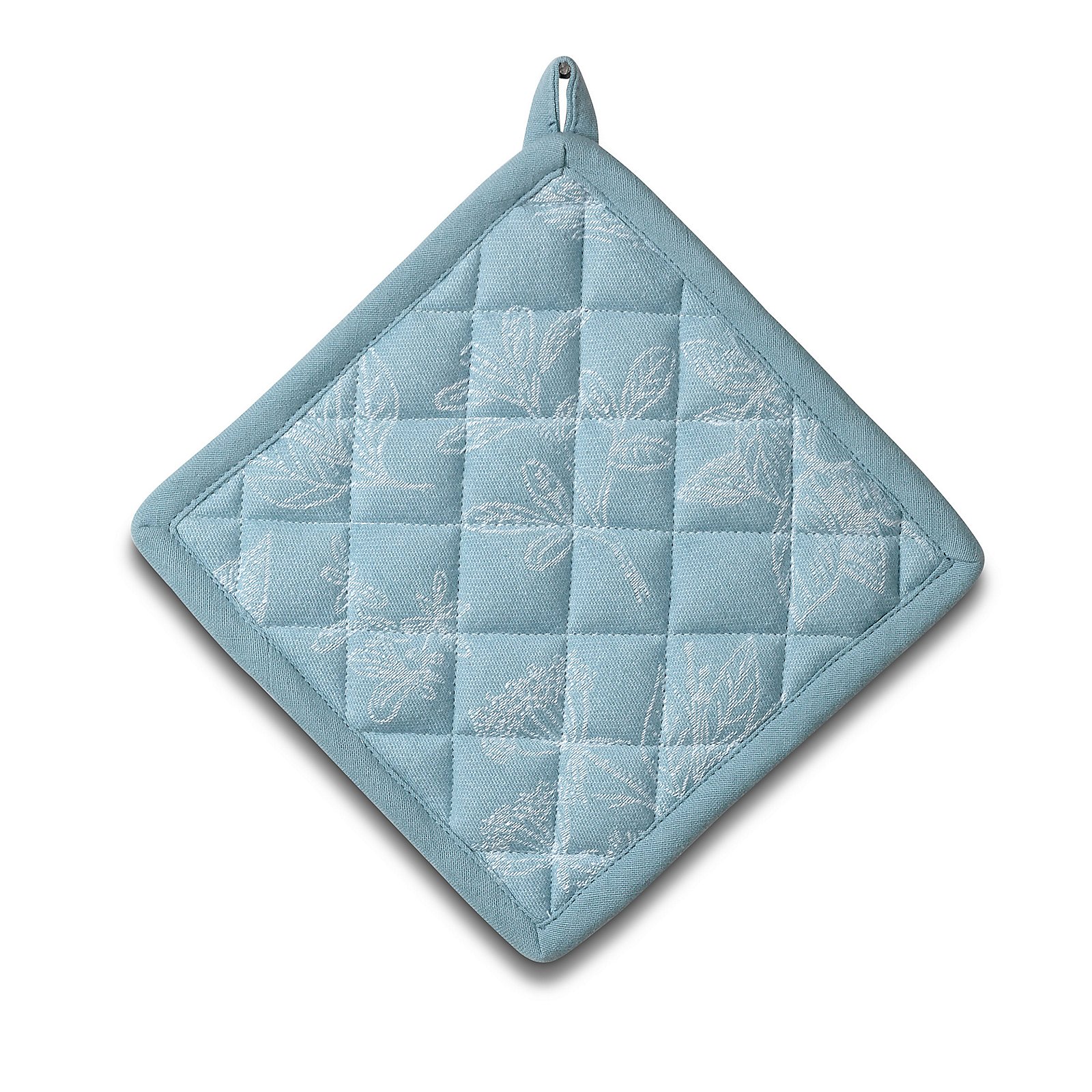 Topflappen Svea 20x20 cm - 100%Baumwolle frostblau Blätter