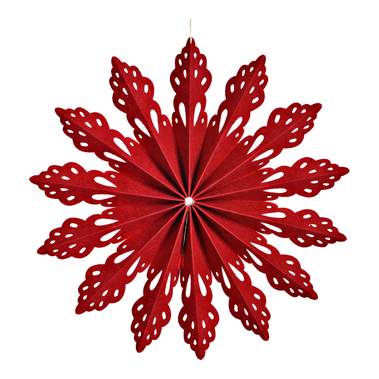 Weihnachtshänger Schneeflocke Filz - Rot ca. 40x40x4cm