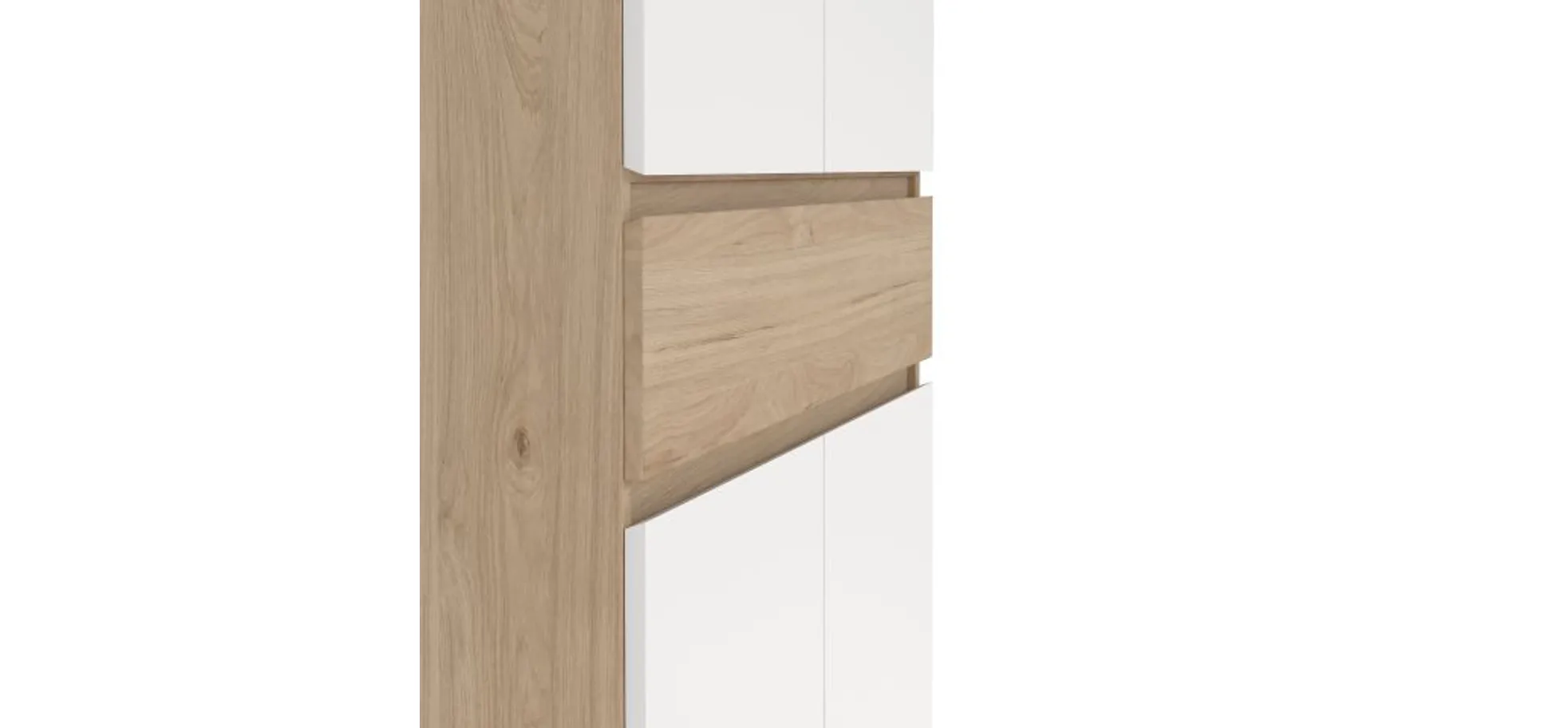 Schuhschrank - B ca. 81 cm, Jackson Hickory Nachbildung, Weiß