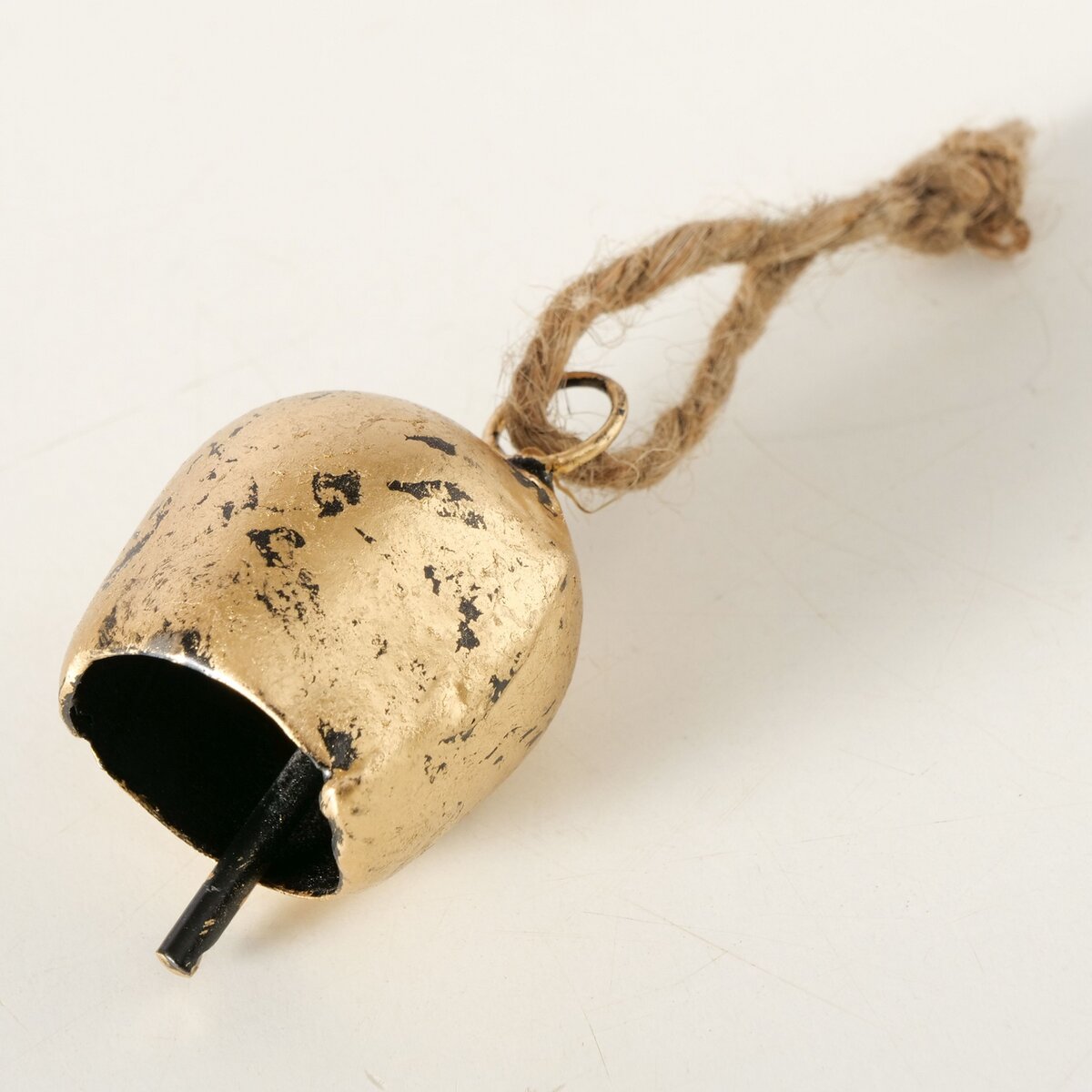 Dekoanhänger Campane , Glocke - 4x6cm, Eisen pulverbesch.antikgold