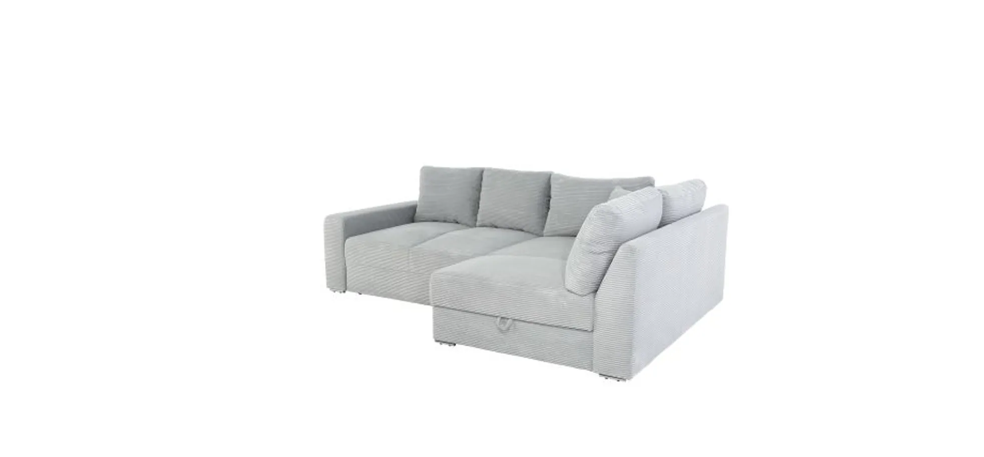 Ecksofa JANIS - 2,5-Sitzer, Ecke rechts inkl. Schlaffunktion , Stoff, Hellgrau Ecksofa JANIS - 2,5-Sitzer, Ecke rechts inkl. Schlaffunktion , Stoff, Hellgrau