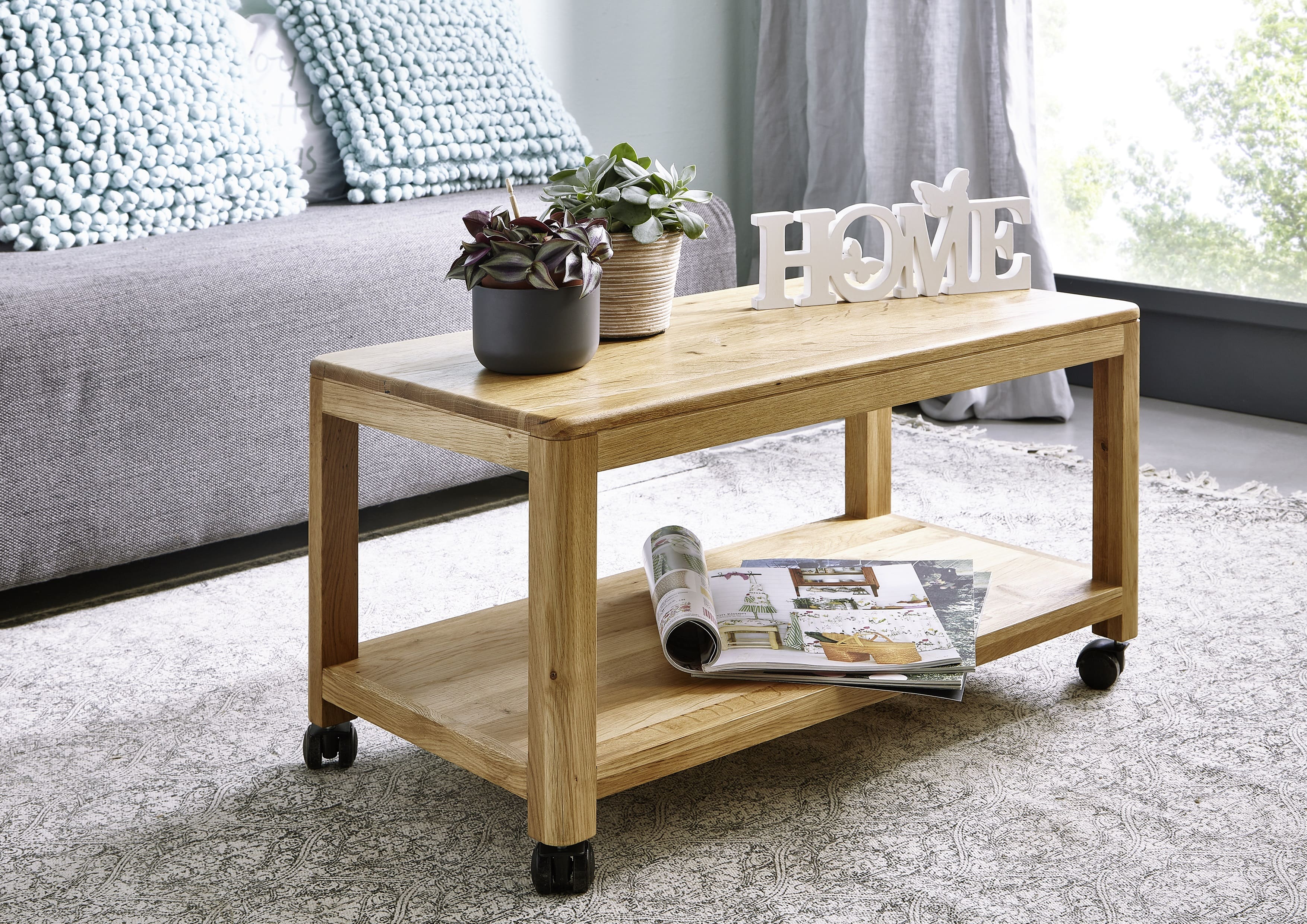 Rollwagen groß, Wildeiche massiv geölt - MYKON 288