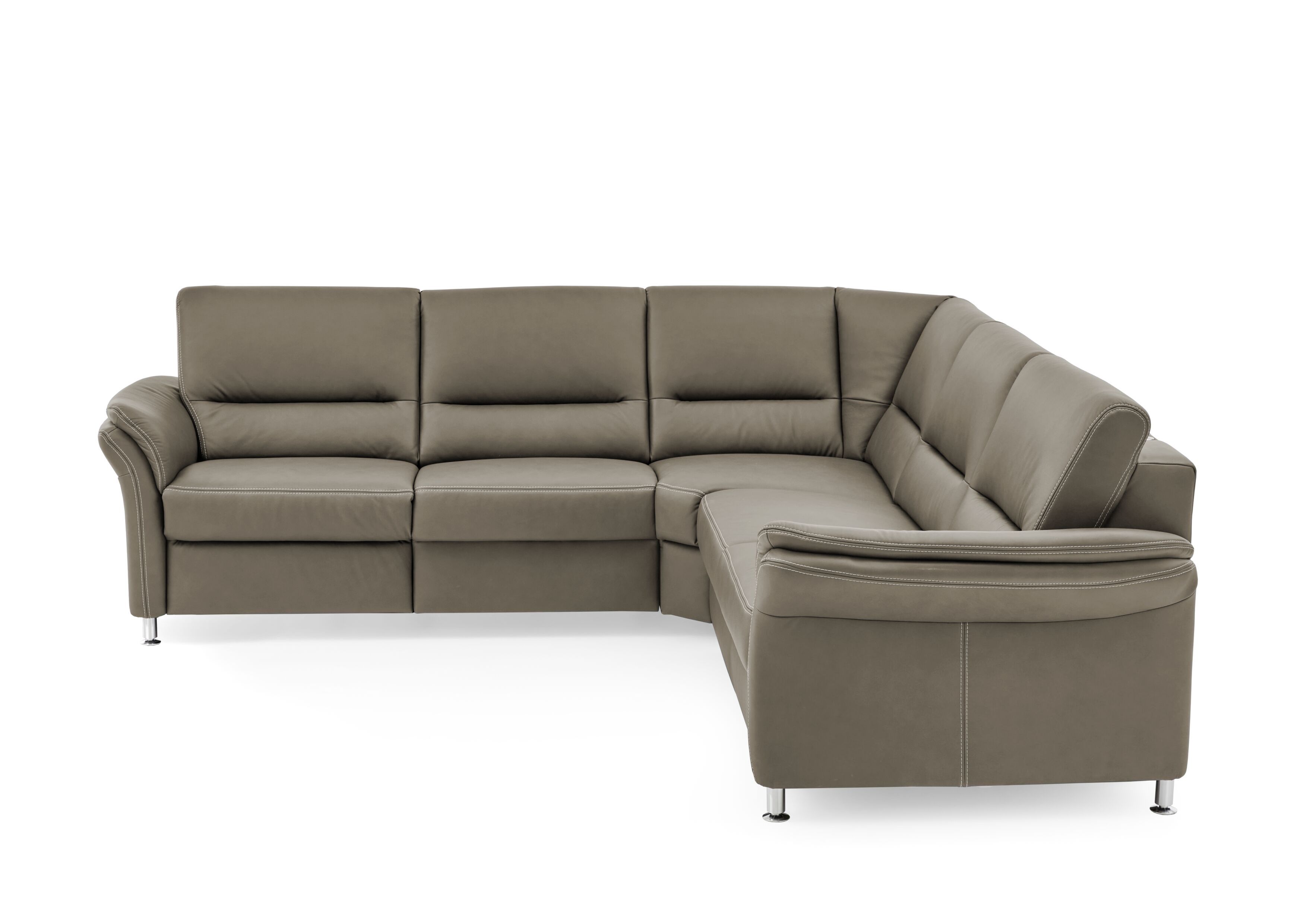 Ecksofa, Leder grau, Sitz Kaltschaum - KS 4953