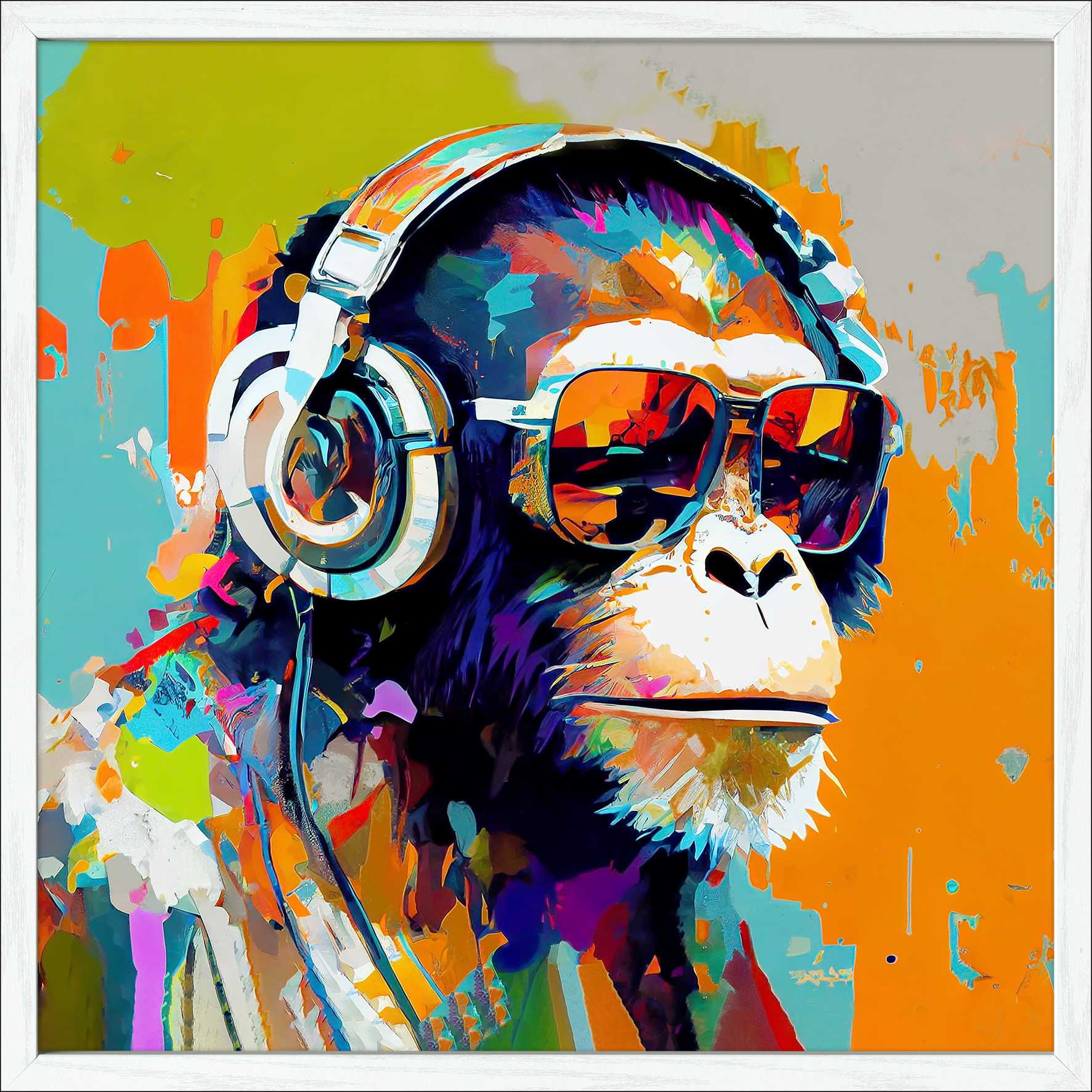 Bild Animals with headphones I - Framed-Art Slim Scandic
