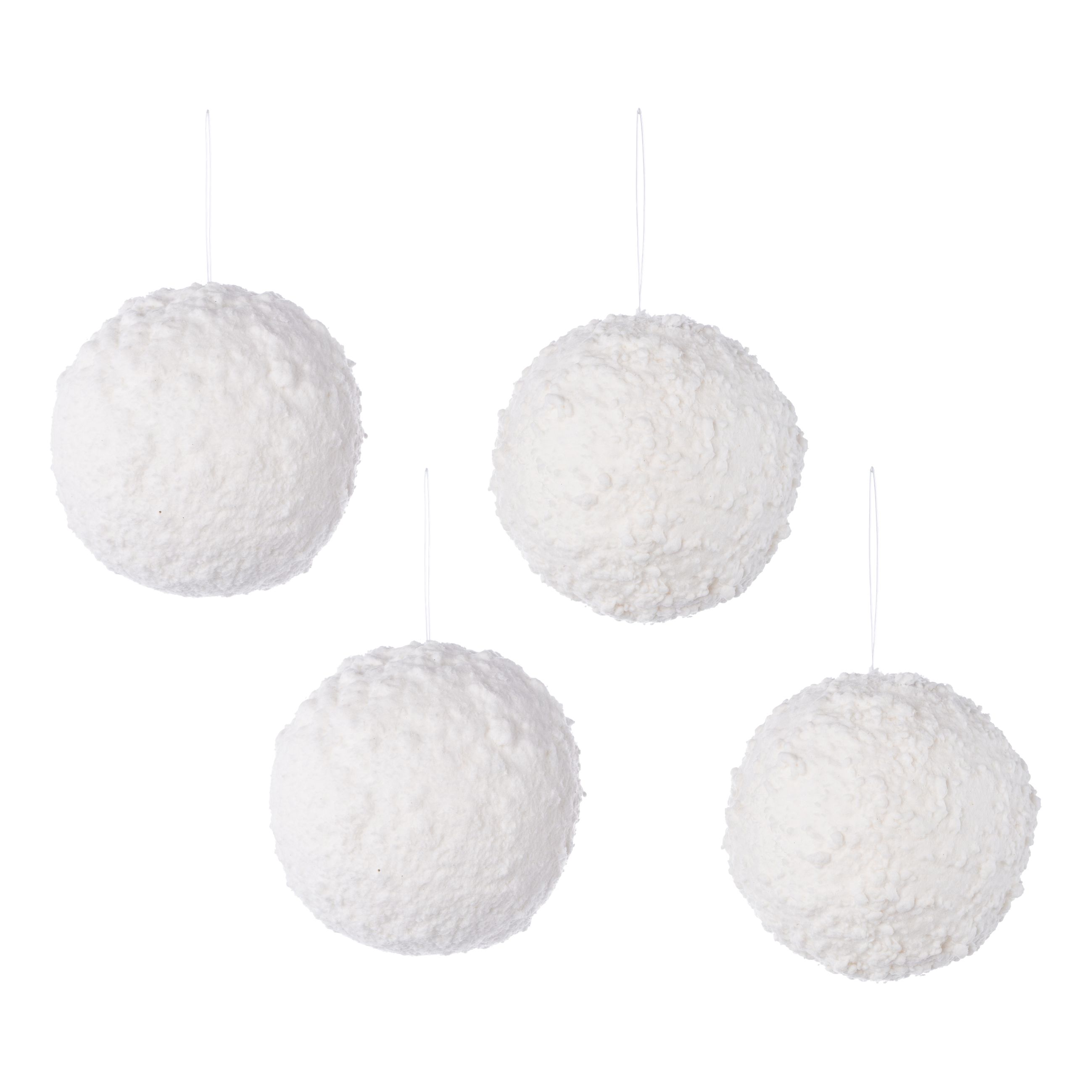 Dekohänger - Schneeball Hänger , 8cm, weiss , 4/Box
