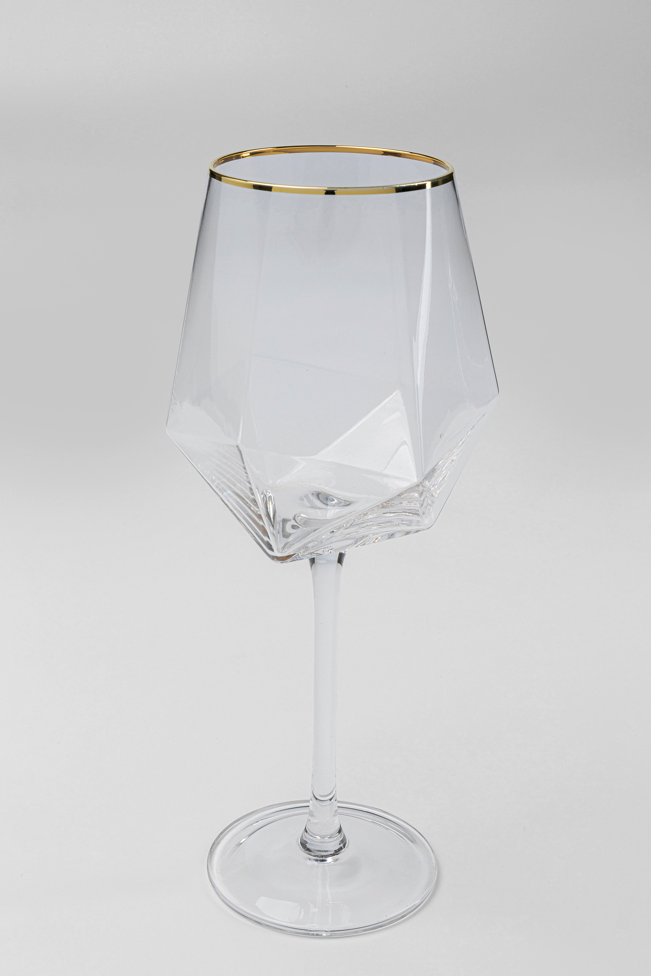 Weinglas Diamond, Glas klar, Goldrand - Geschirr
