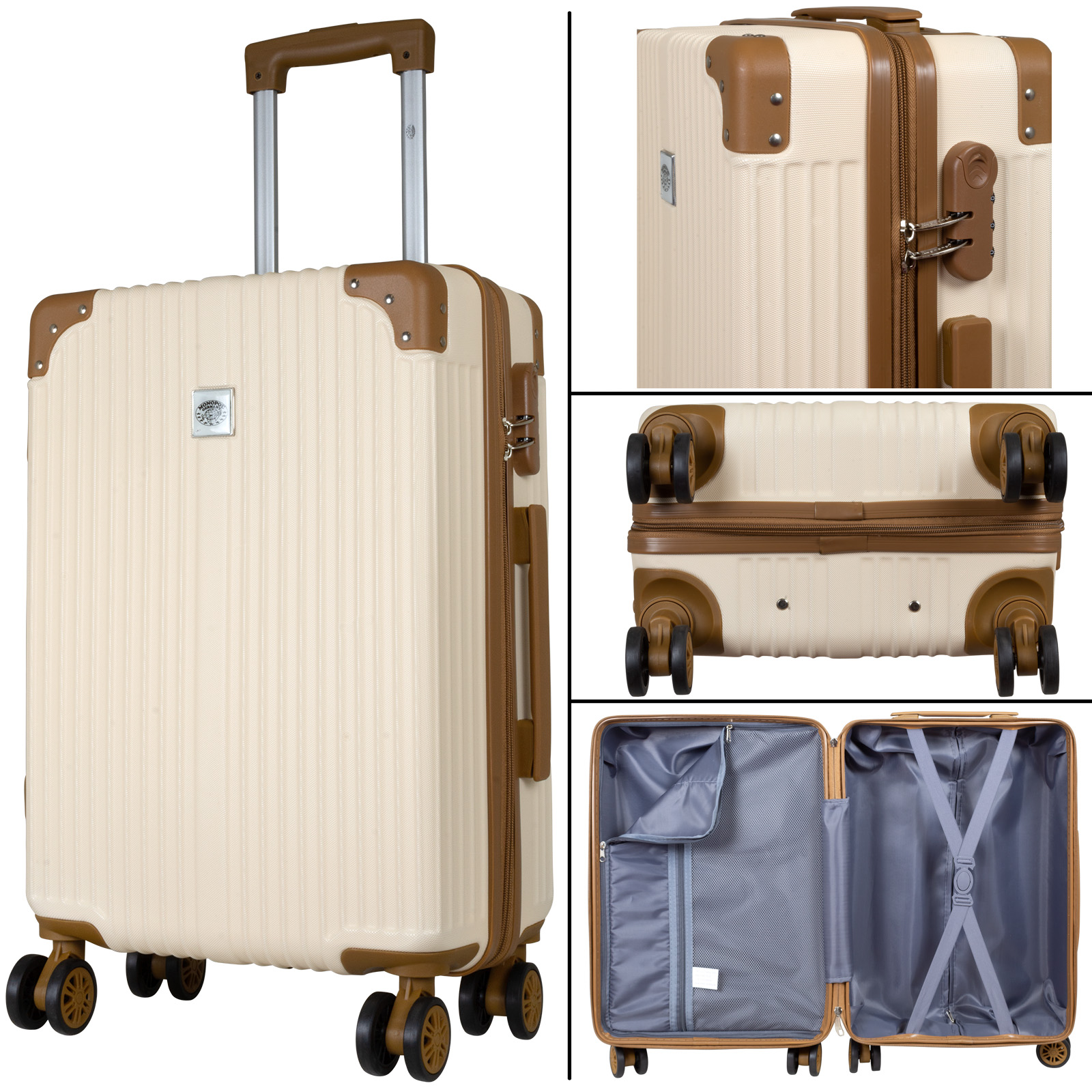 Koffer Barbados, groß - 77cm, doppelräder, beige