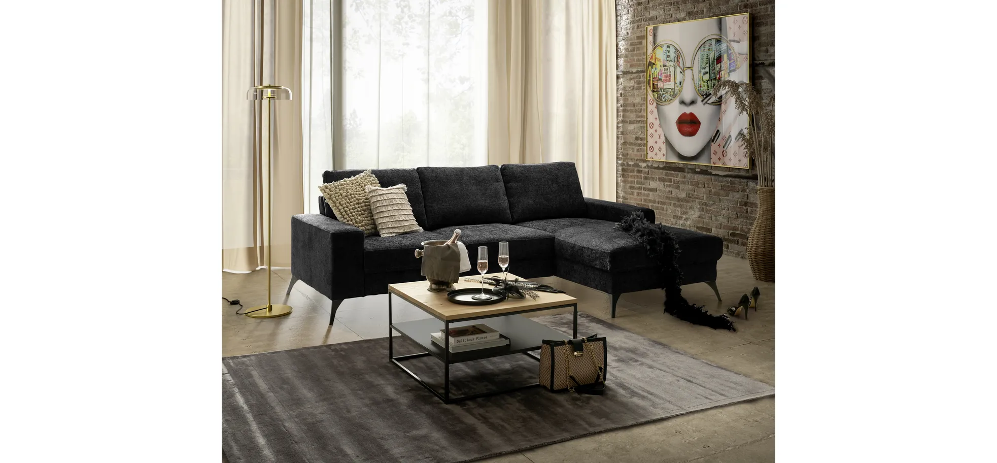 Couchtisch, Eisengestell, 70 x 70 cm - Couchtische Couchtisch, Eisengestell, 70 x 70 cm - Couchtische