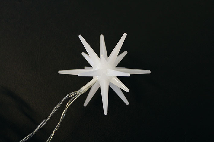 LED-Lichterkette mit 10 Sternen LED mit Timer - weiß, Batteriebet. (ohne Batt.)