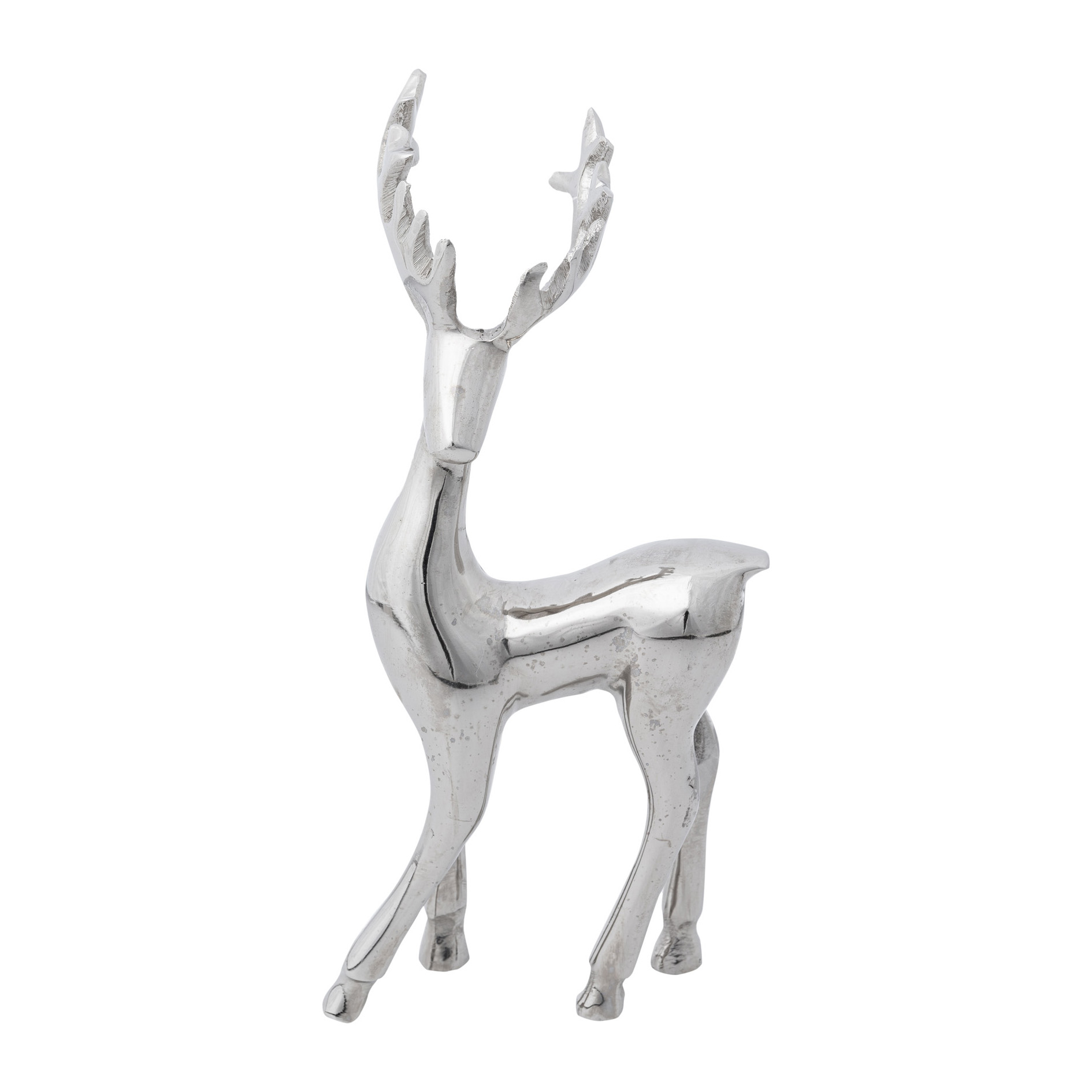 Aluminium Hirsch STYLE stehend - silber, ca. 25x13x7cm