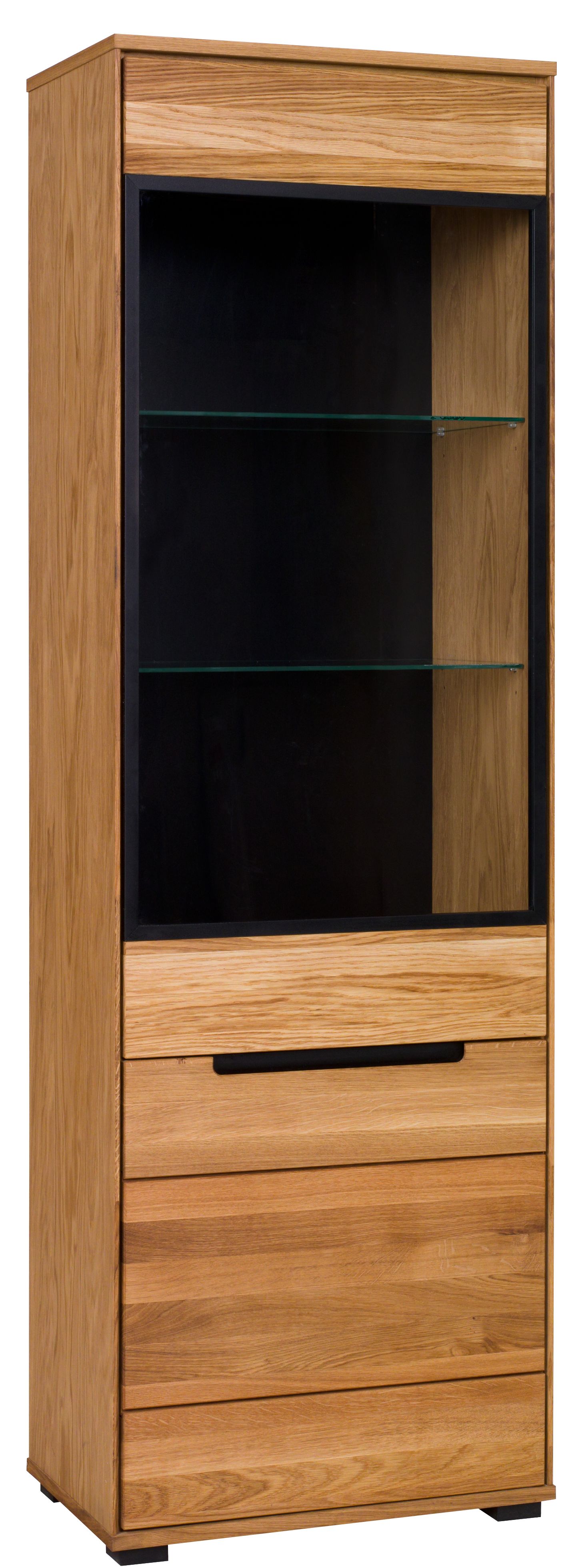 Vitrine, Eiche, 2-trg., Glas-/ Holztür - Edma