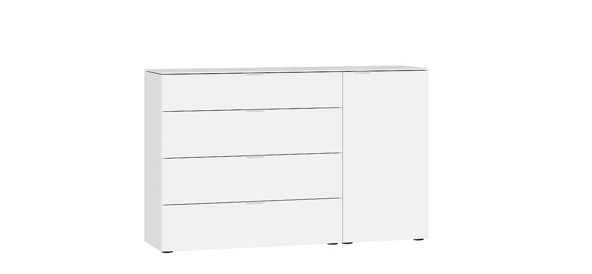 Kommode JOIN IT- Glas, Cremeweiß, Weiß