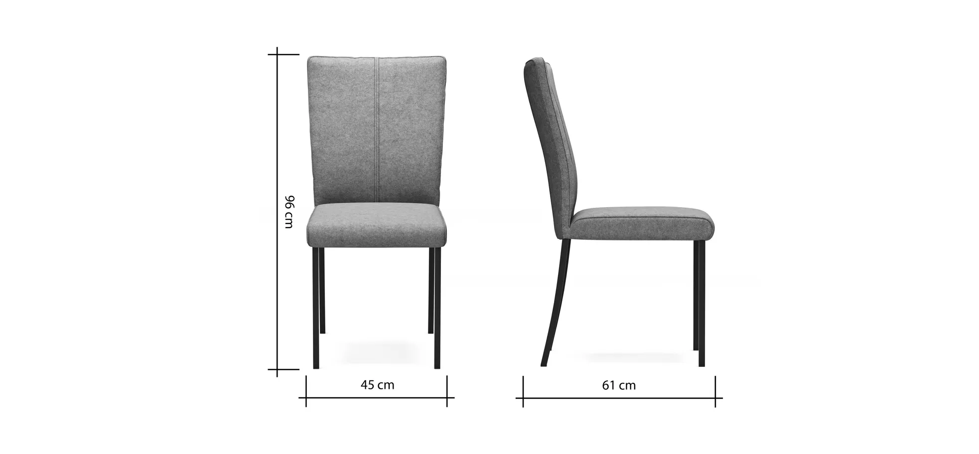 Stuhl 4110 - Stoff, Anthrazit