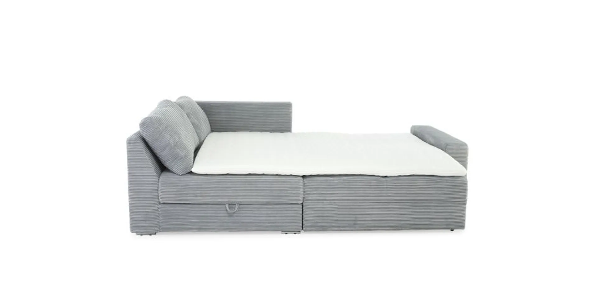 Ecksofa JANIS - 2,5-Sitzer, Ecke rechts inkl. Schlaffunktion , Stoff, Hellgrau Ecksofa JANIS - 2,5-Sitzer, Ecke rechts inkl. Schlaffunktion , Stoff, Hellgrau