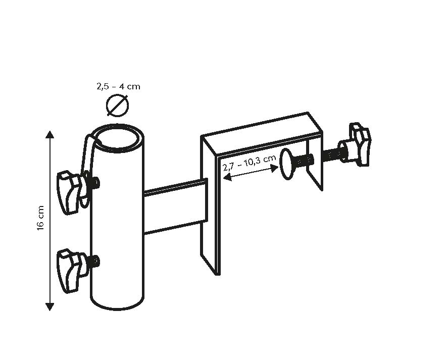 Balkonklammer Top-Geländer 11 cm, Ø 38 mm - Balkonklammern