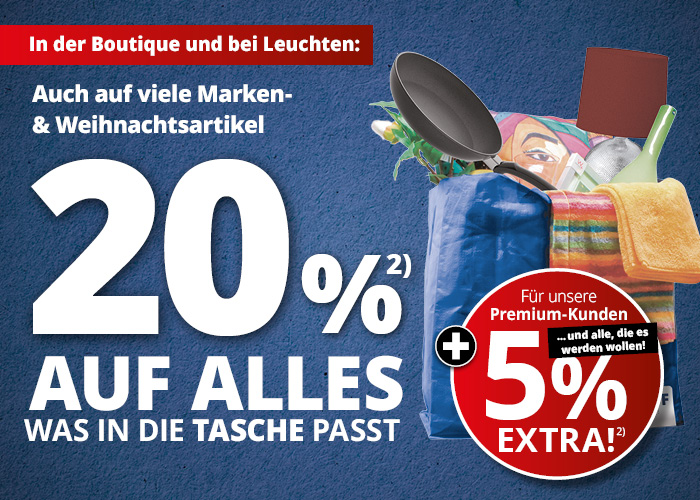 20% auf alles was in die MEYERHOFF Tasche passt • + 5% für Premium-Kunden