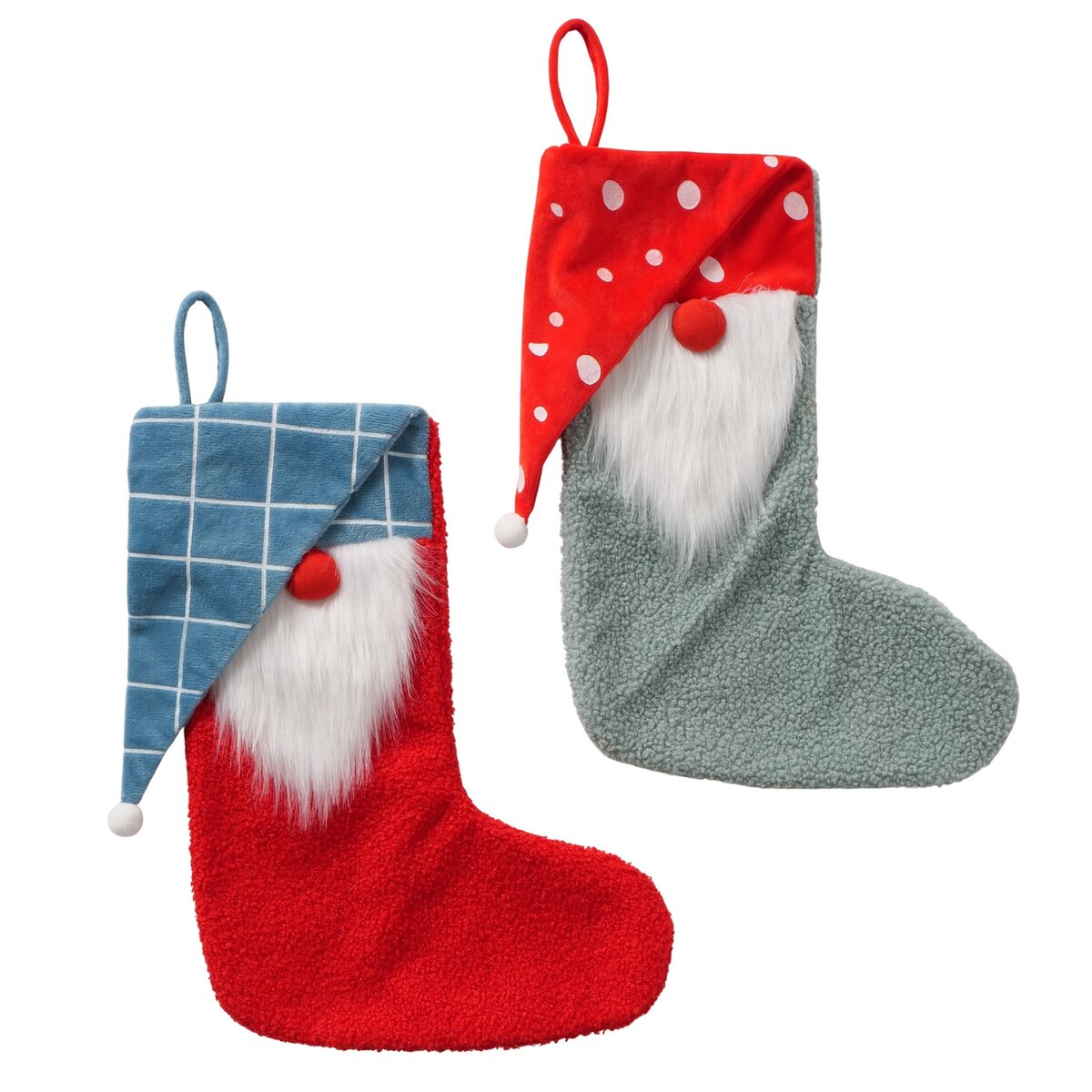 Weihnachtssocke Helge, 2 sort., Socke - H 37,00 cm, Polyester