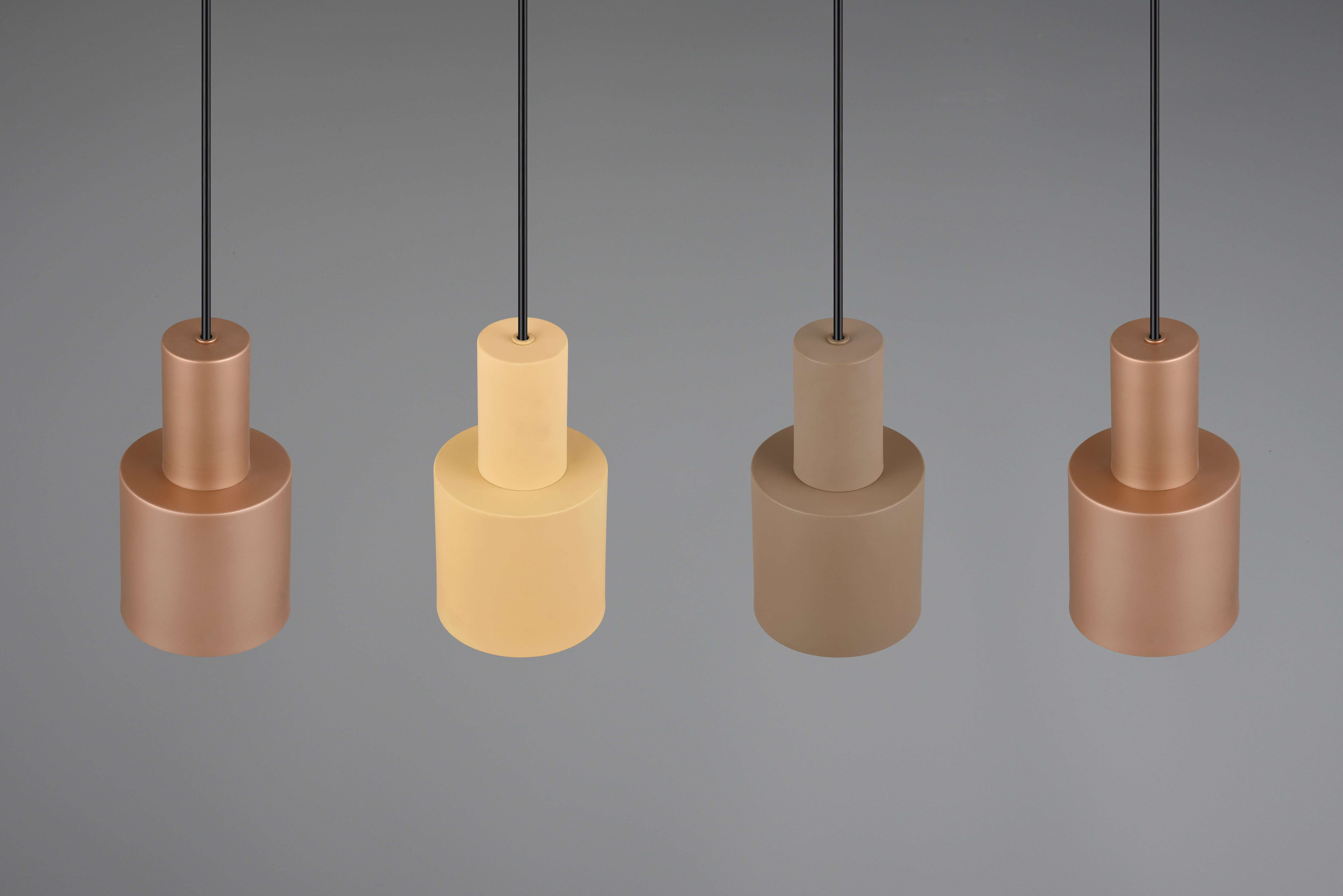 Pendelleuchte AGUDO - 4 Leuchtenschirme in Metall-Finish
