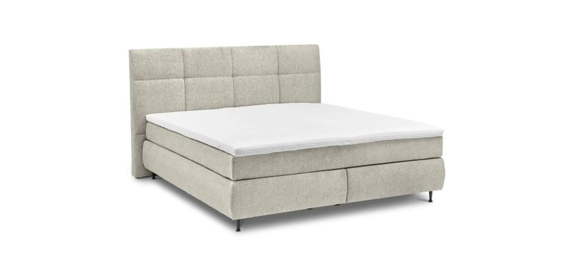  Boxspringbett ALICA- Liegefläche ca. 180x200 cm, Stoff, Graubeige	