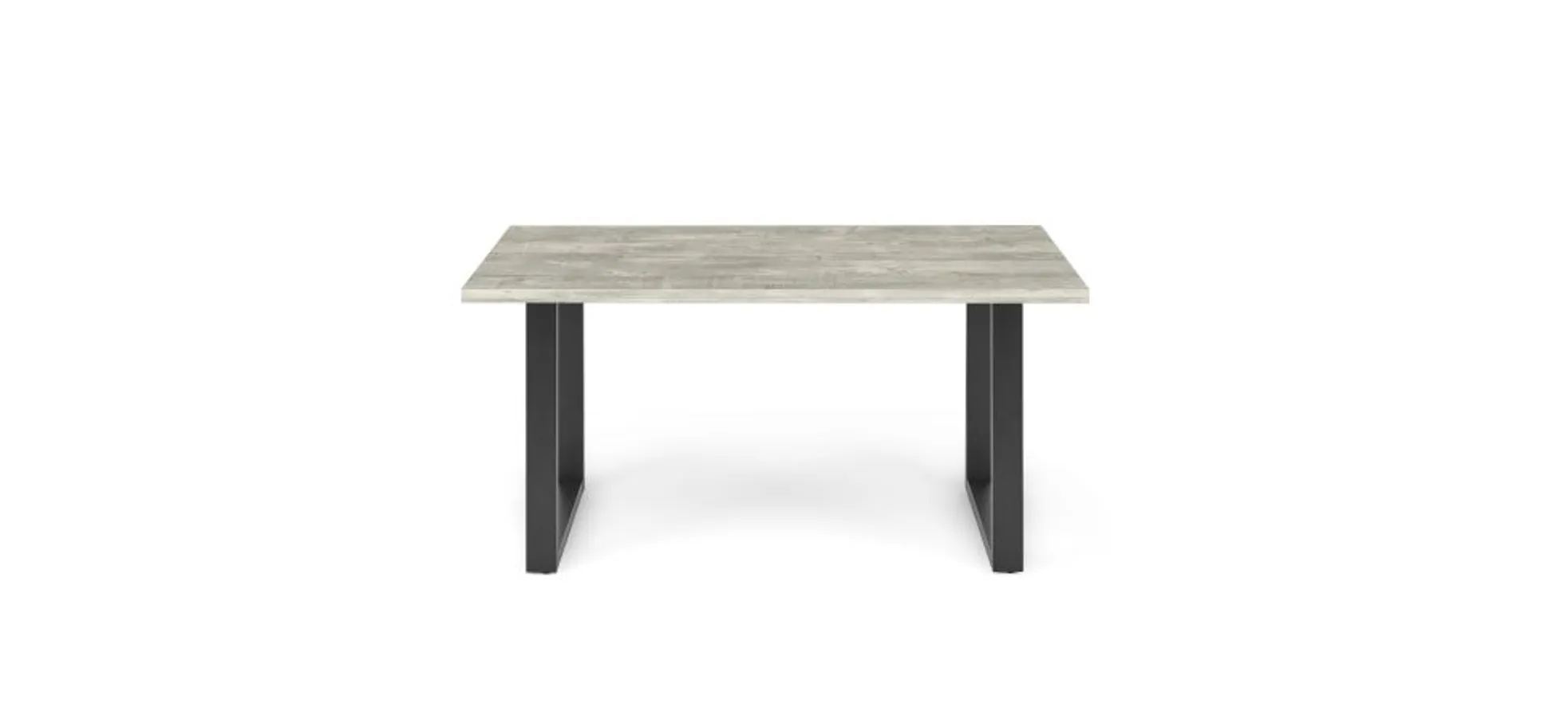 Esstisch - LB ca. 140x90 cm, Betonoptik, Schwarz