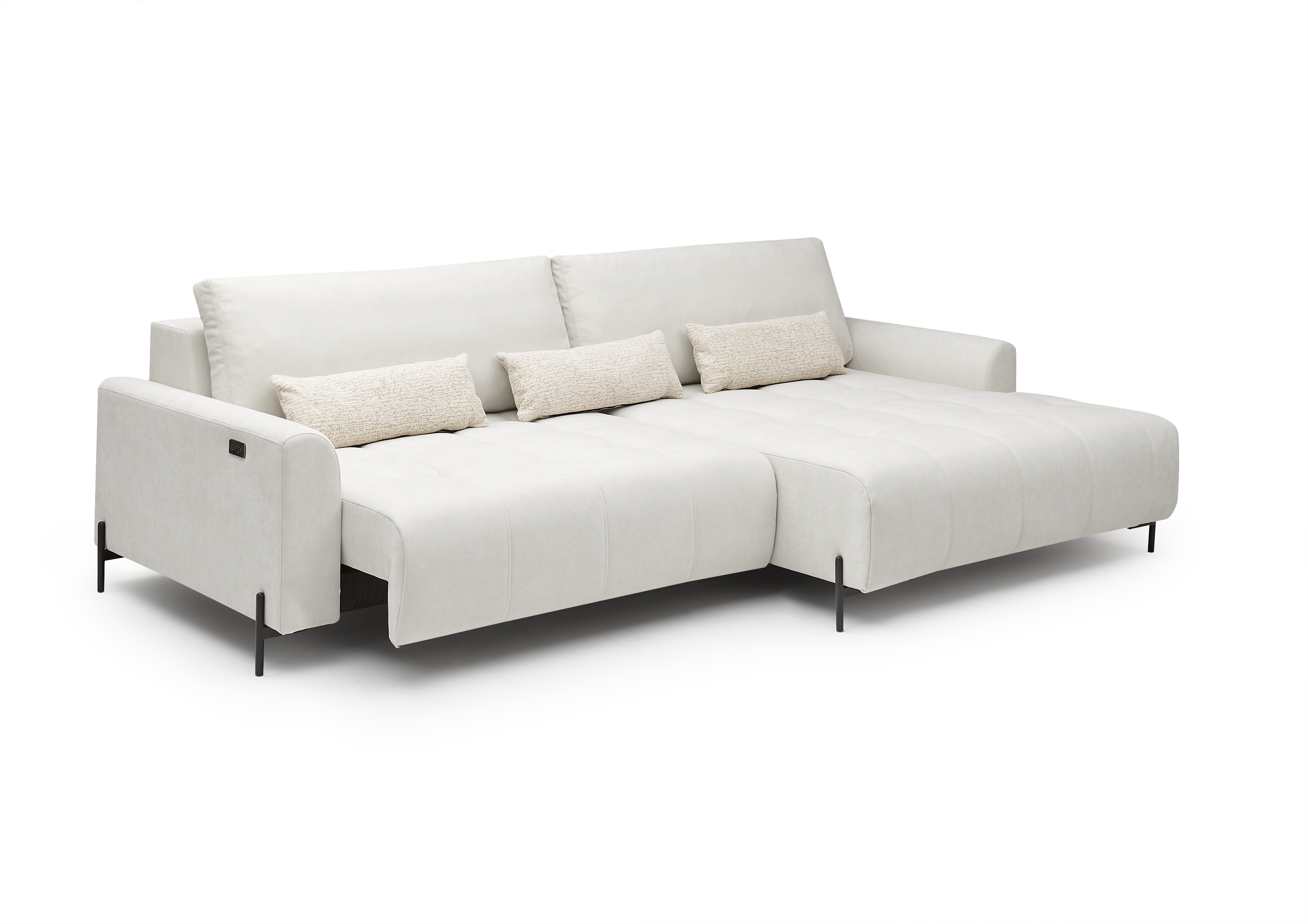 Ecksofa, Stoff creme  - Helwig 