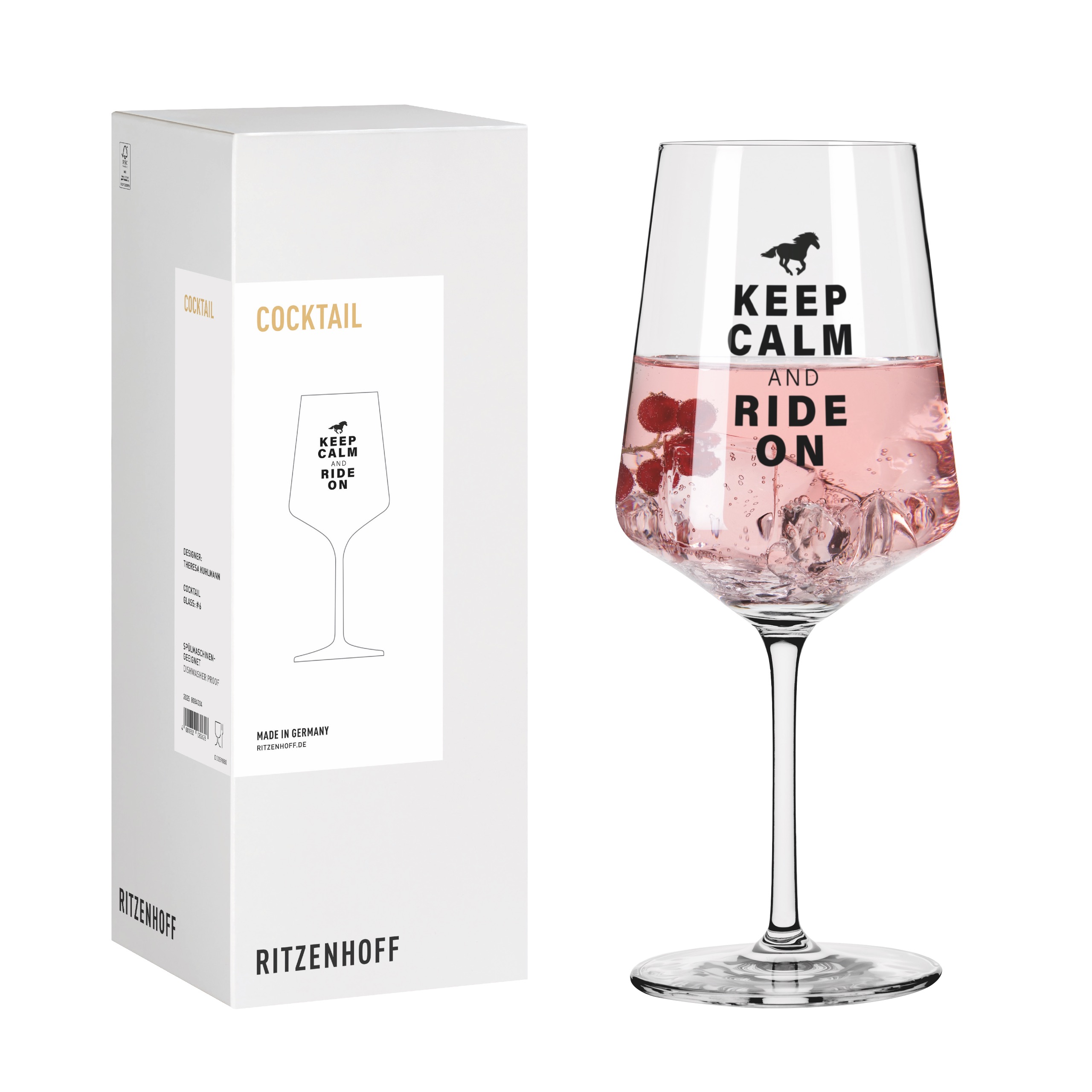 Ritzenhoff Cocktailglas Reitgold - Keep calm