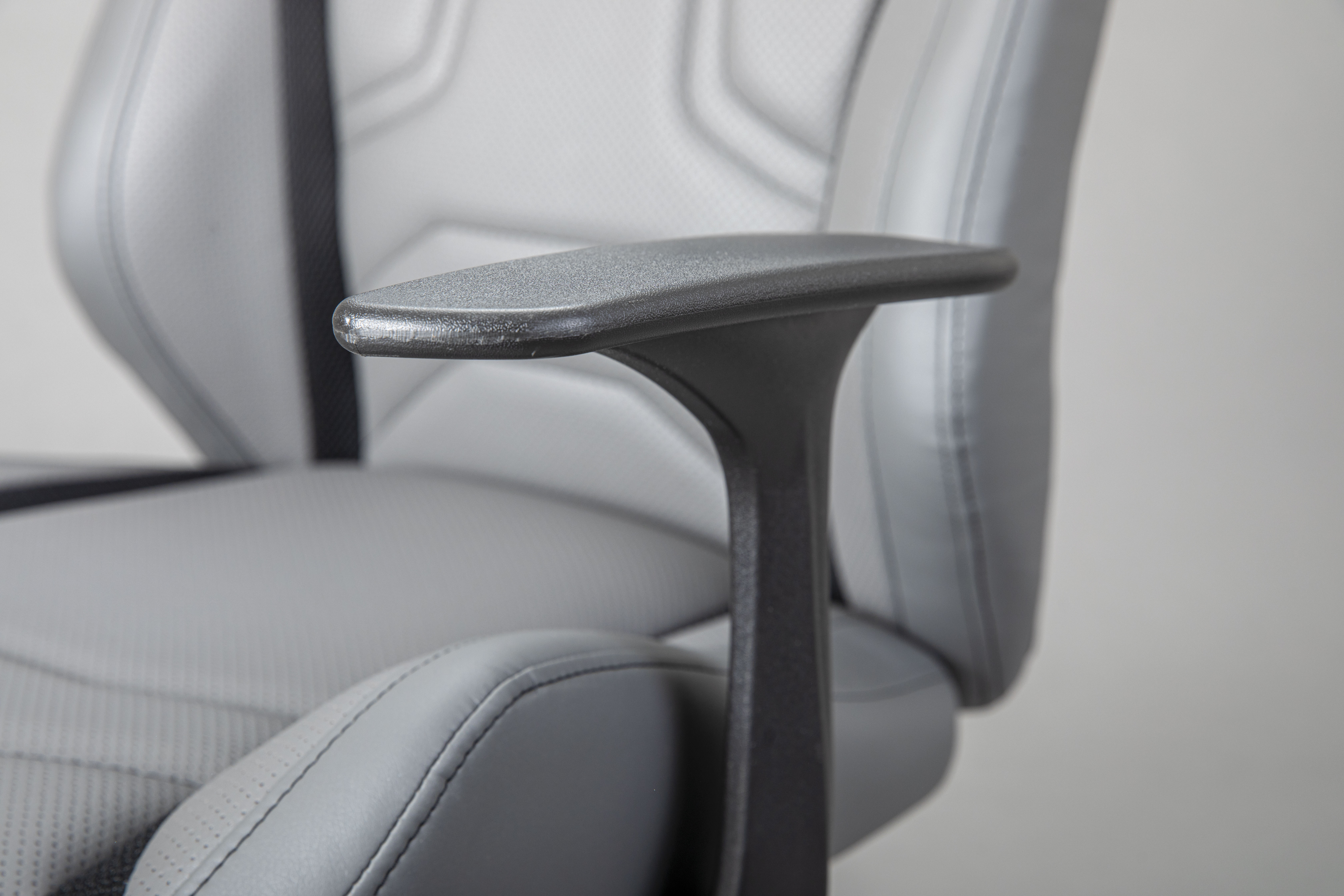 Drehstuhl, Kunstleder grau/schwarz - Lysander