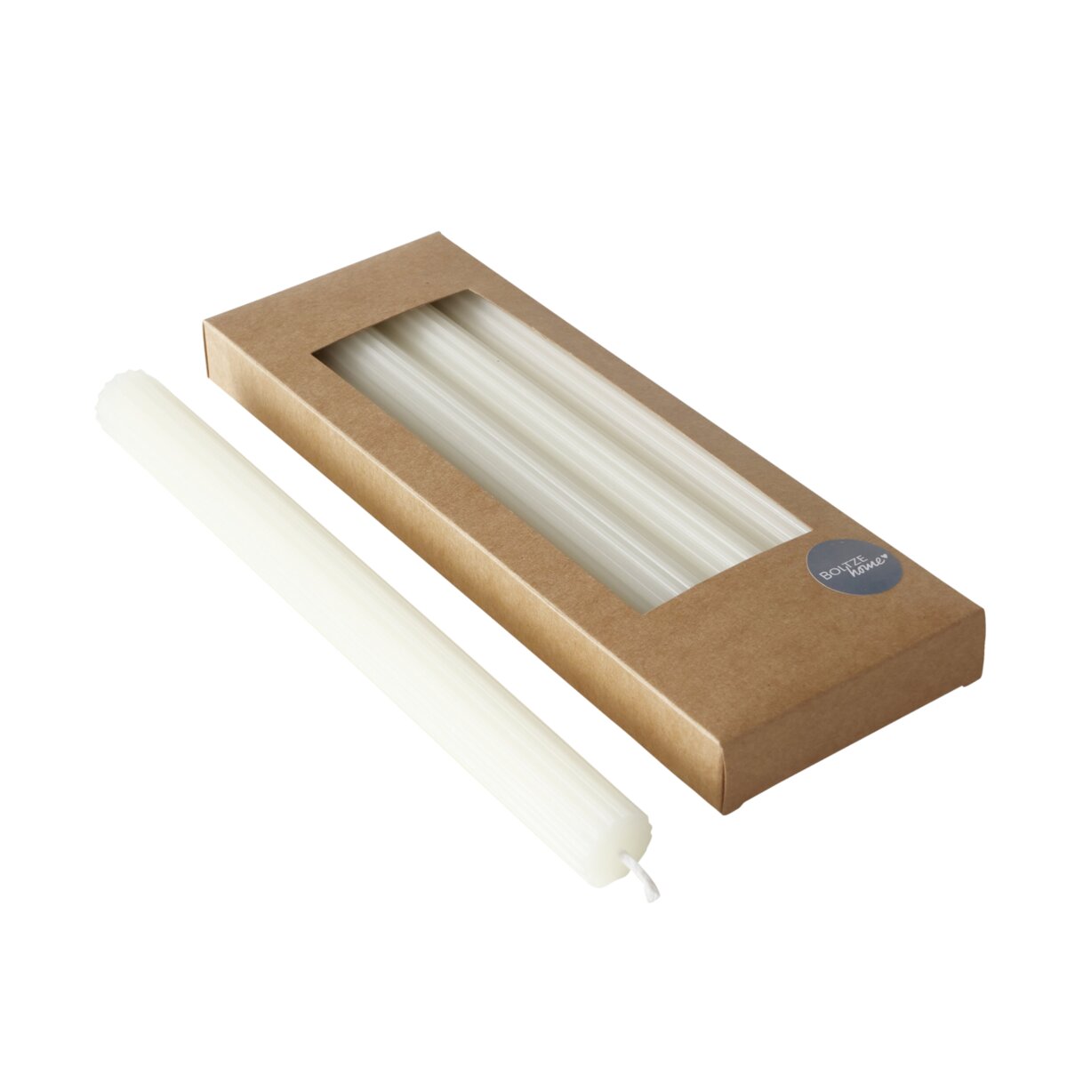 Stabkerze Classic, 4 tlg. - H 26,00 cm, Paraffin, weiß/creme