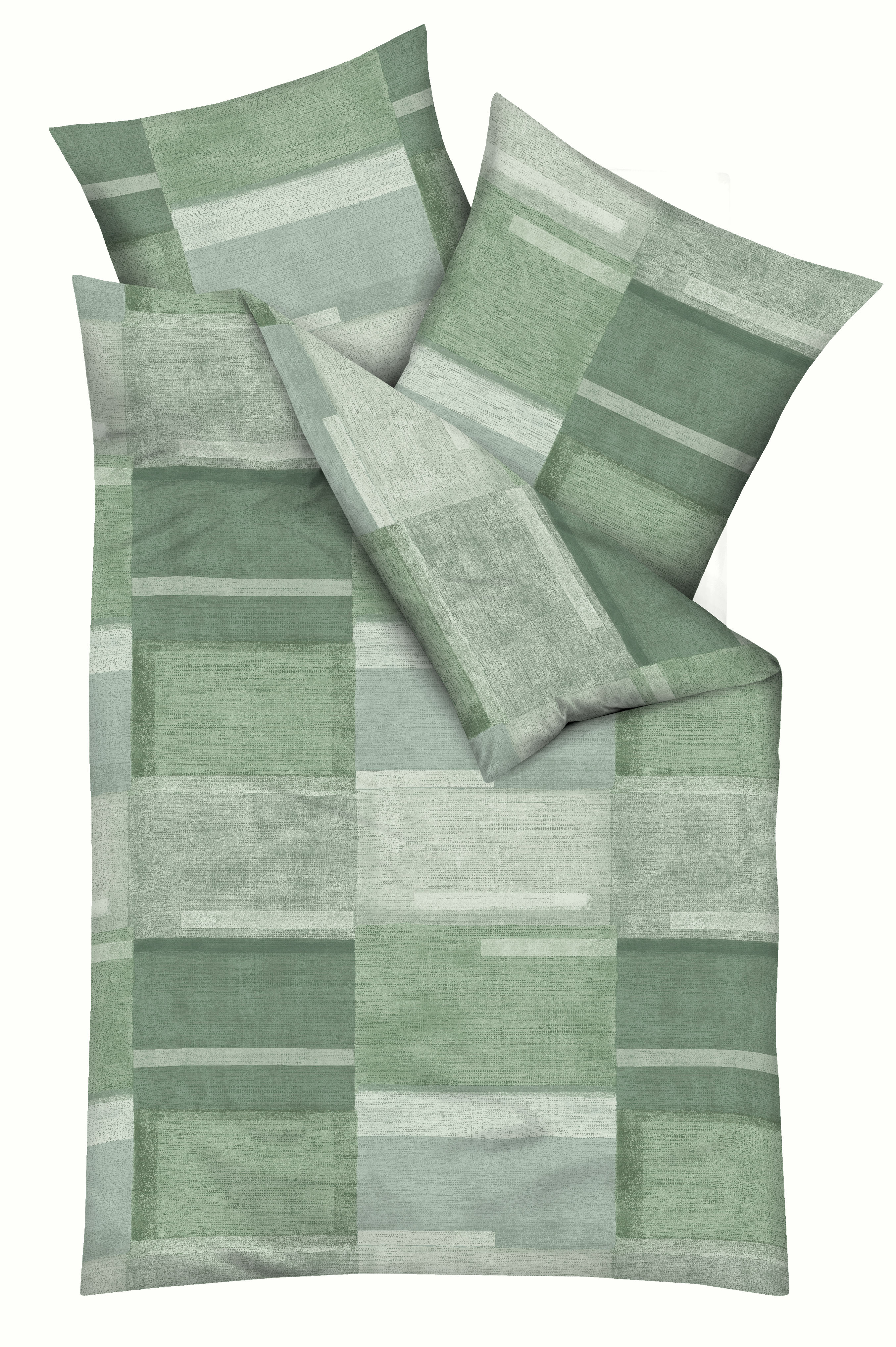 Bettwäsche Status, satin - 100% baumwolle, 155x220cm, grün