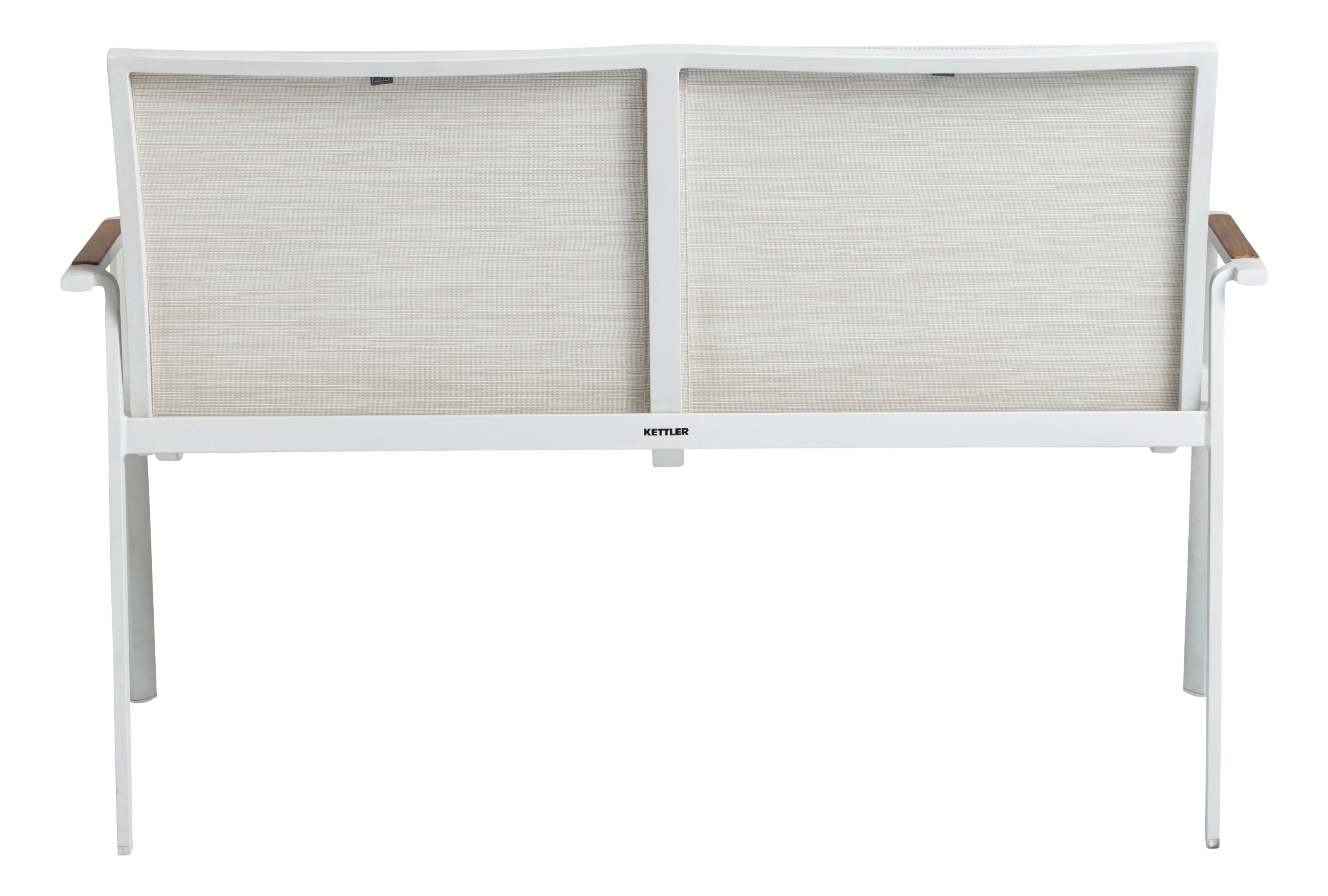 2er-Bank, weiß matt, beige, Outdoor - Diamond