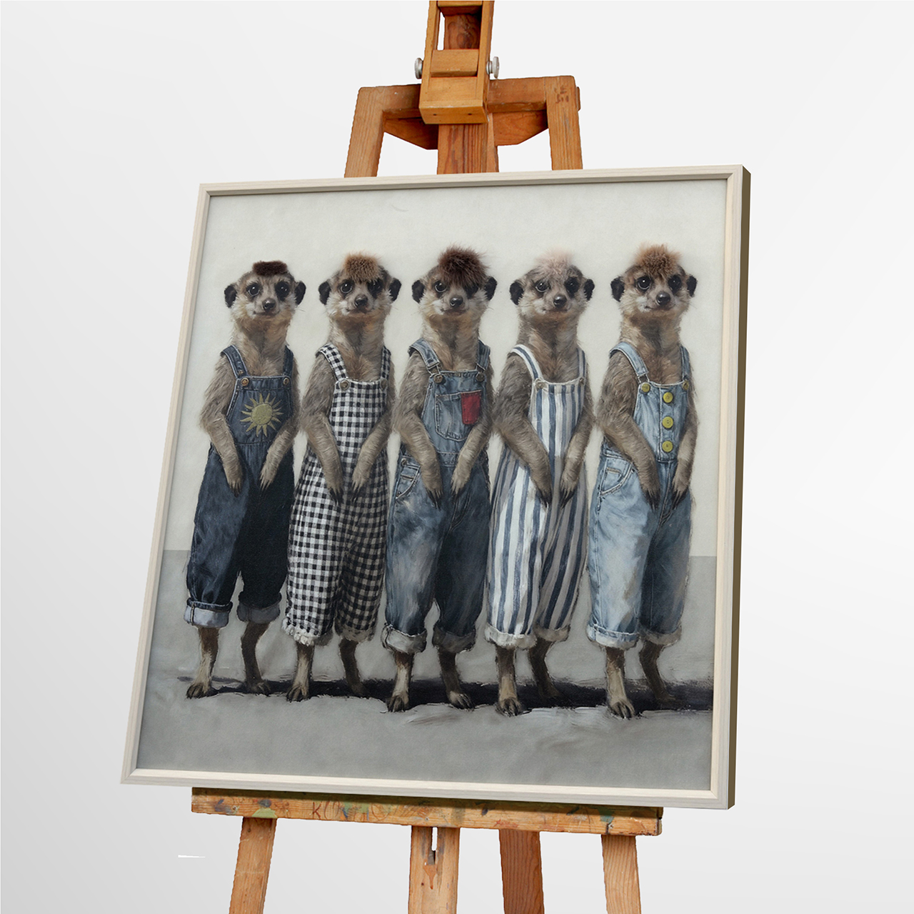 Bild Kunstfell Meerkat Fashion Week - Acrylgemälde 80x80 cm