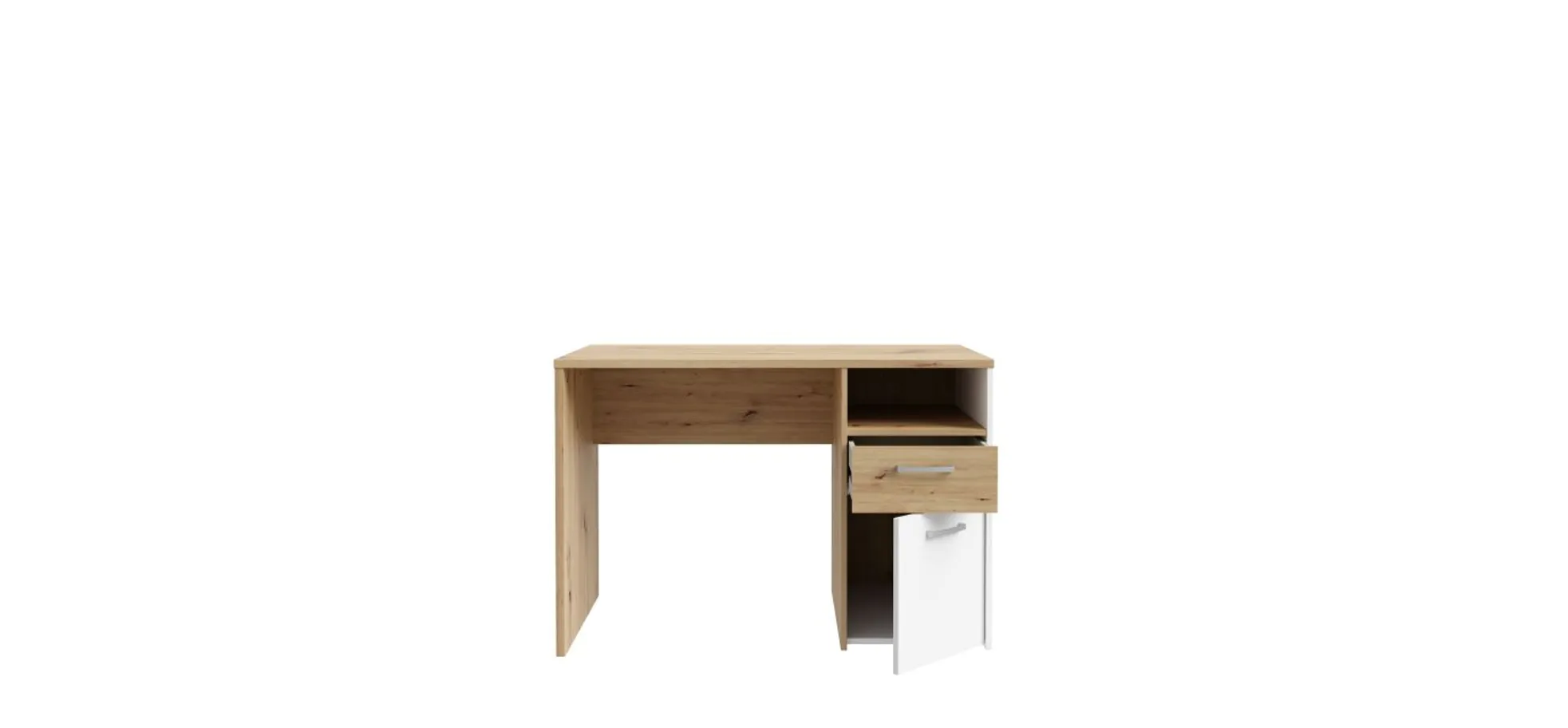 Schreibtisch FILIPO- LB ca. 110x60 cm, Eiche Dekor, Weiß