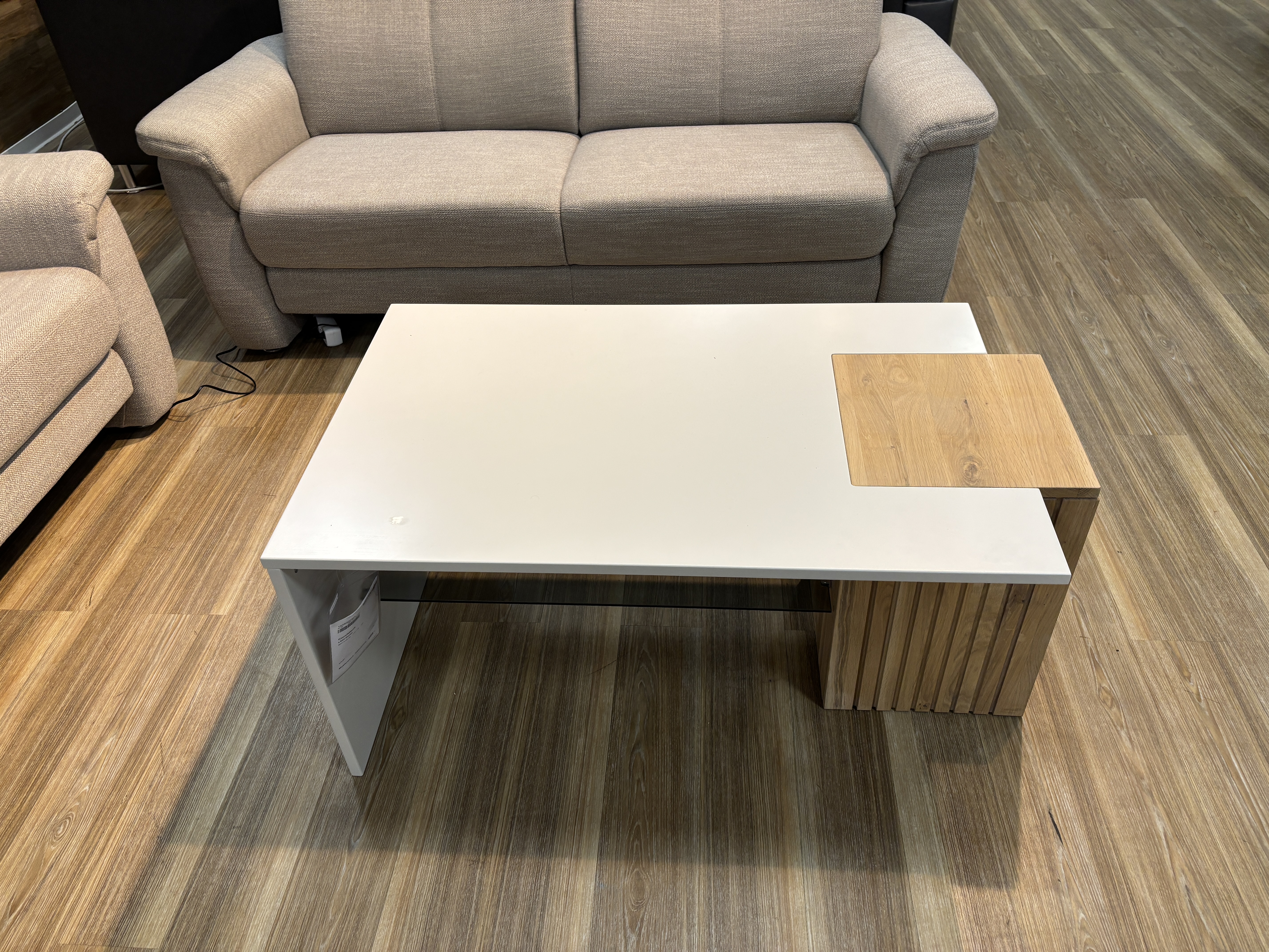 Couchtisch, MDF weiß-grau lackiert - LS23 Dunas