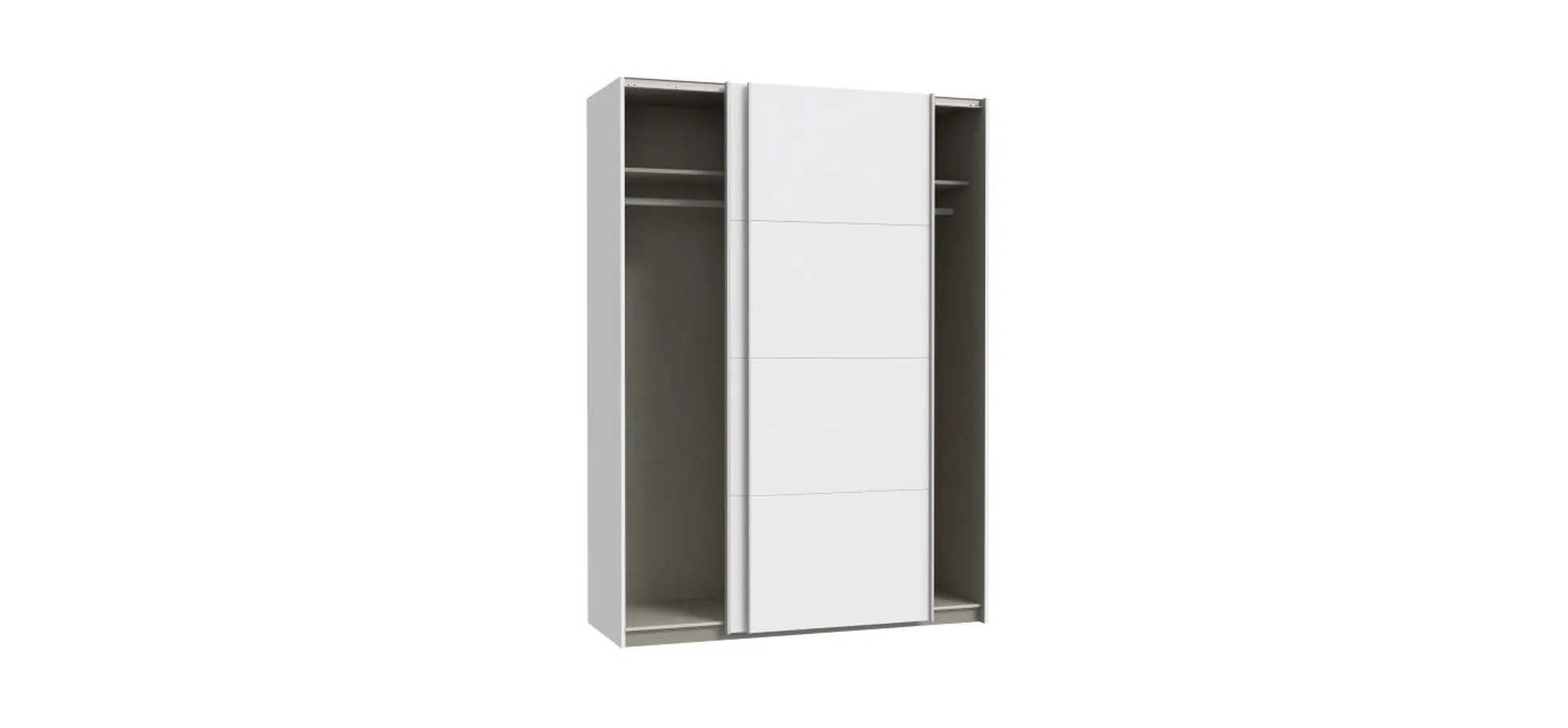 Schwebetürenschrank FREDDY 2- B ca. 150 cm, Weiß