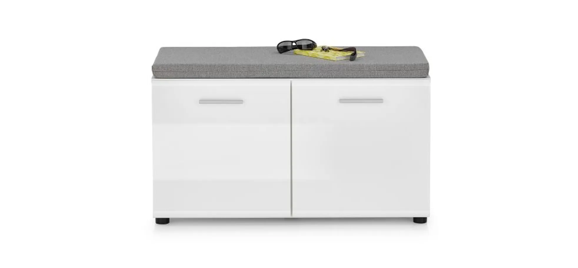 Schuhbank, MDF weiß hochglanz - Werena