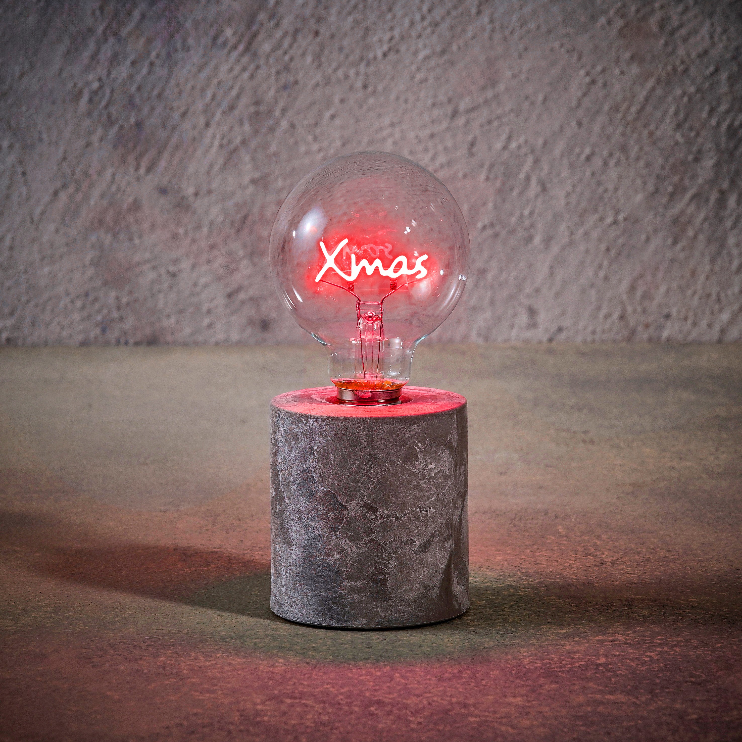 Tischlampe Weihnachten rot - Batteriebetrieb und Timer - h18xd8cm