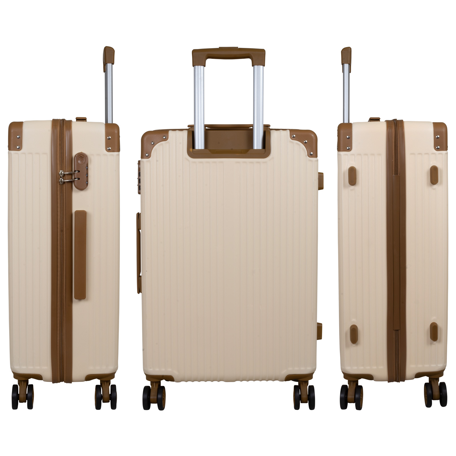 Koffer Barbados, groß - 77cm, doppelräder, beige