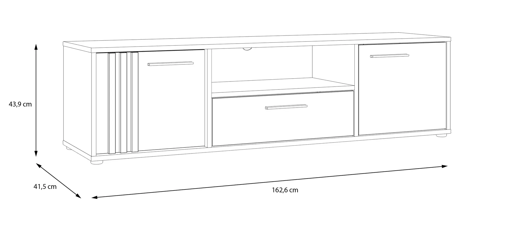 TV-Unterschrank, Black/Artisan Oak  - Floriss