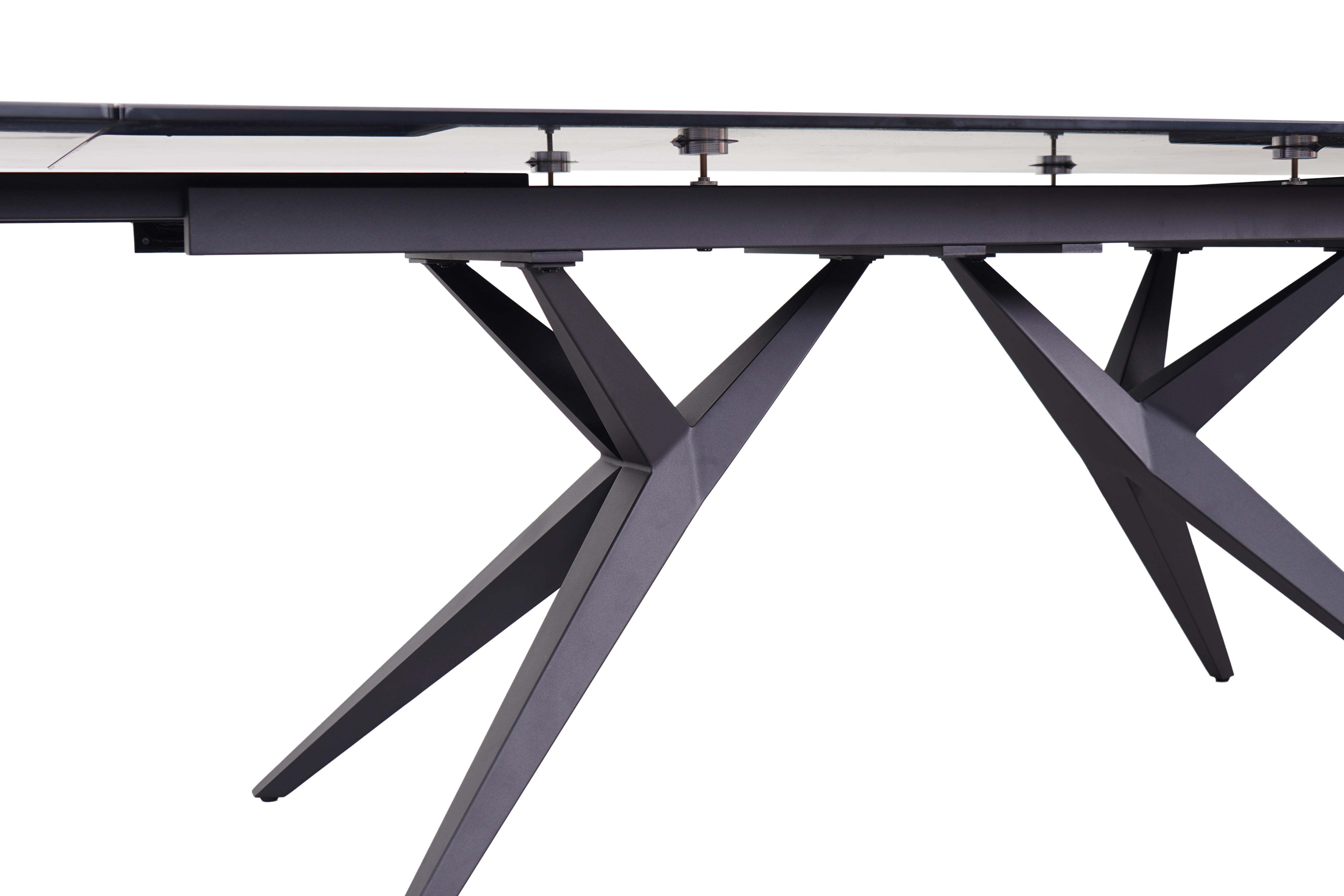 Esstisch, Glaskeramik dunkelgrau, ausziehbar - Michela