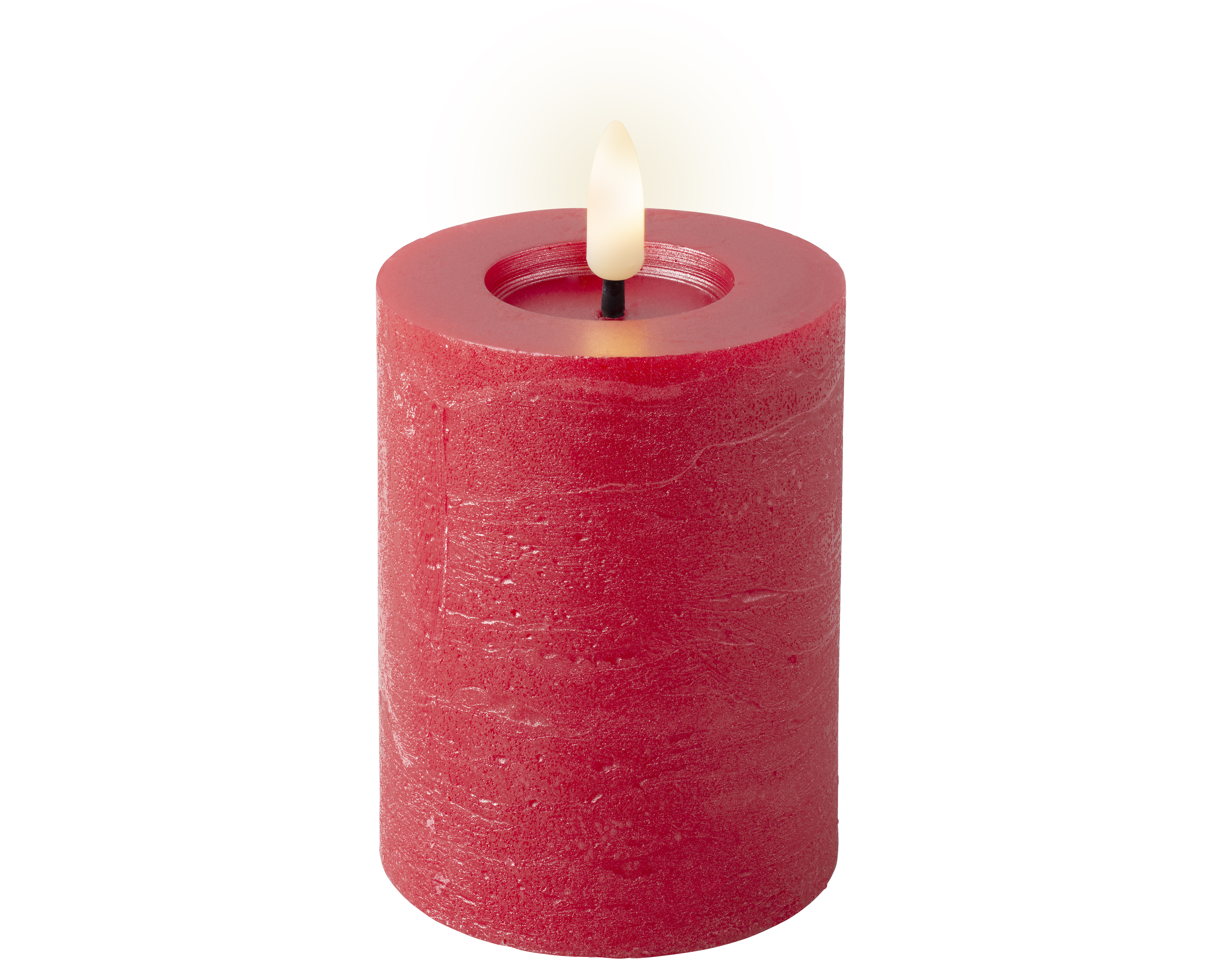 LED Kerze Wachs - rot, Ø7.00-H11.20cm-1L