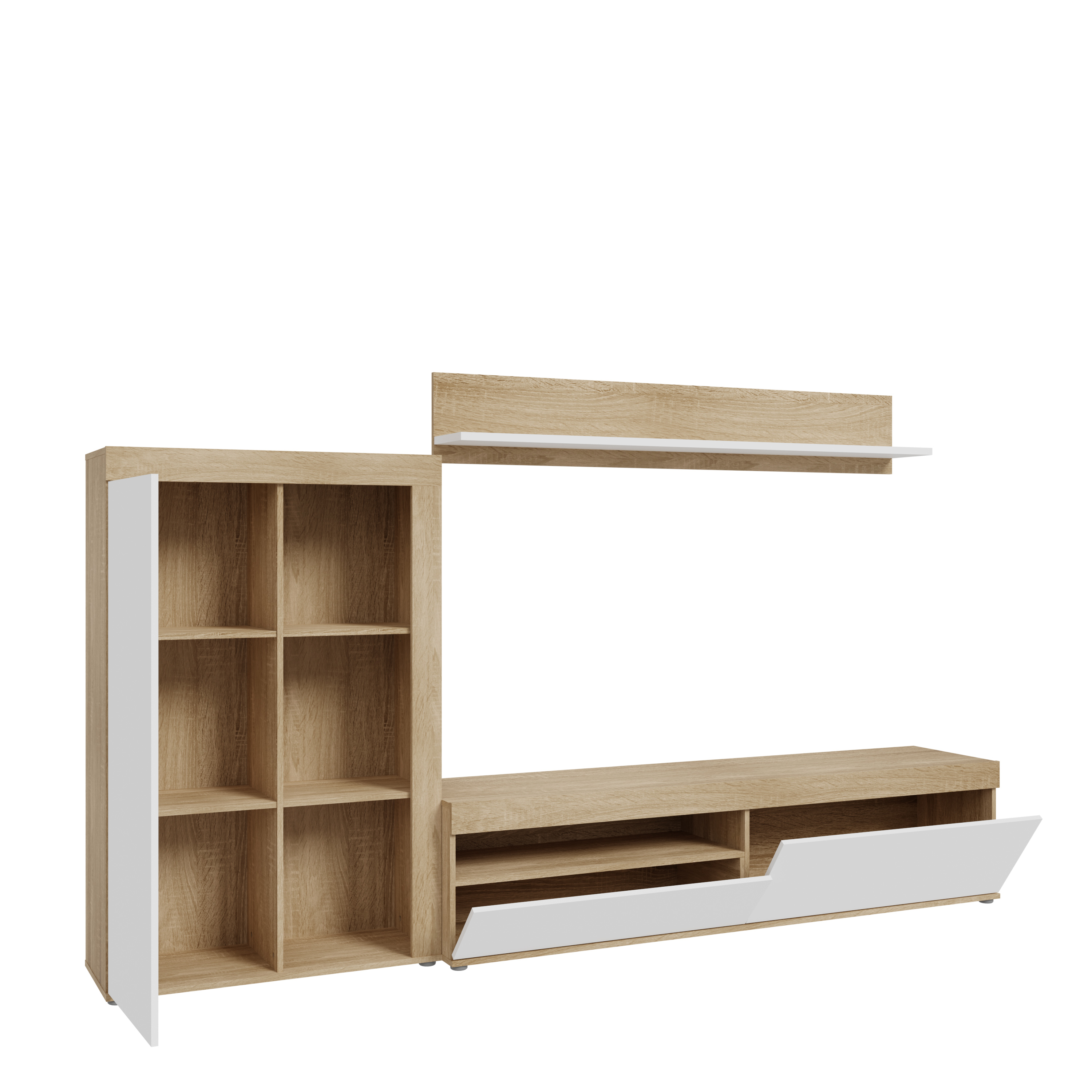 Wohnwand, Sonoma Eichen/Weiss - MyStyle 1056