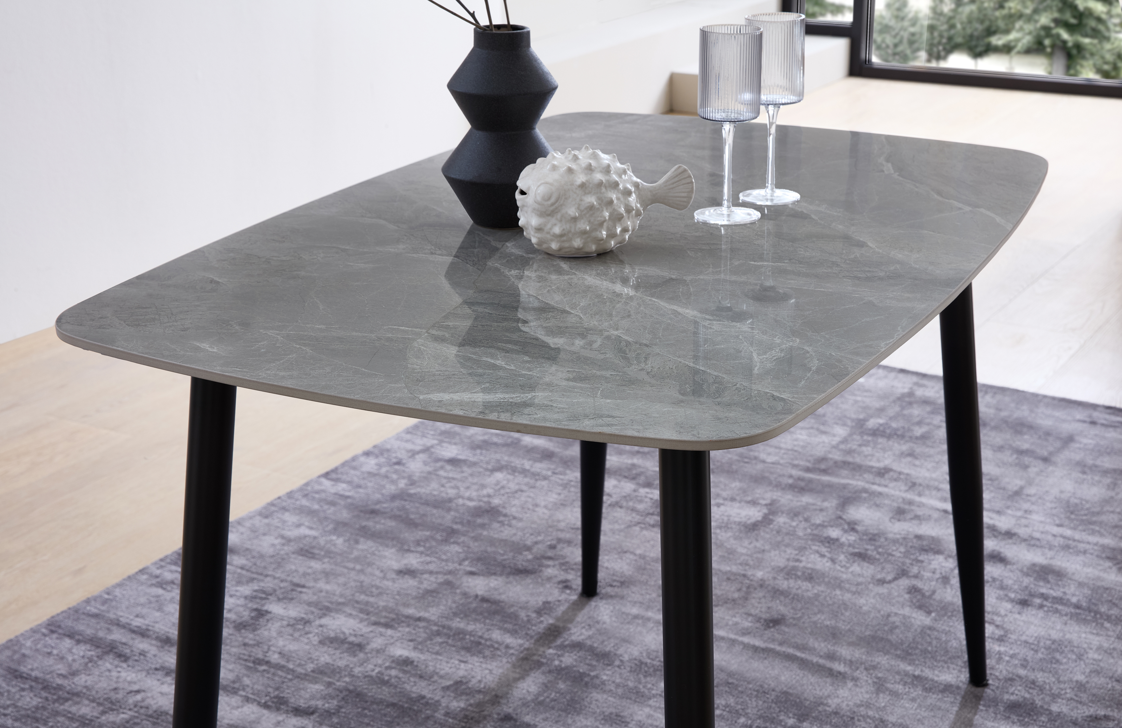 Esstisch, Keramik grau/schwarz - MyStyle 4065
