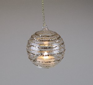 LED Kugel gold - Ringel Glas 8x8