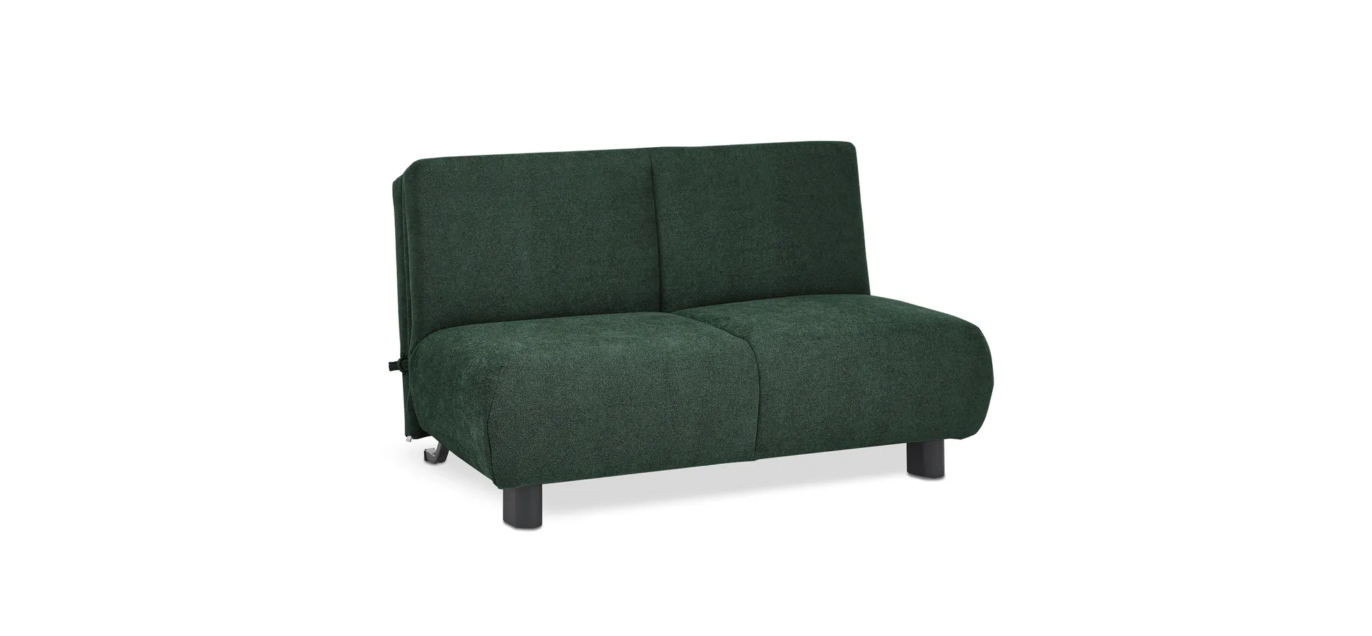  Faltsofa EBBY - 2-Sitzer ohne Armlehne, 140 cm inkl. Schlaffunktion, Stoff, Dunkelgrün