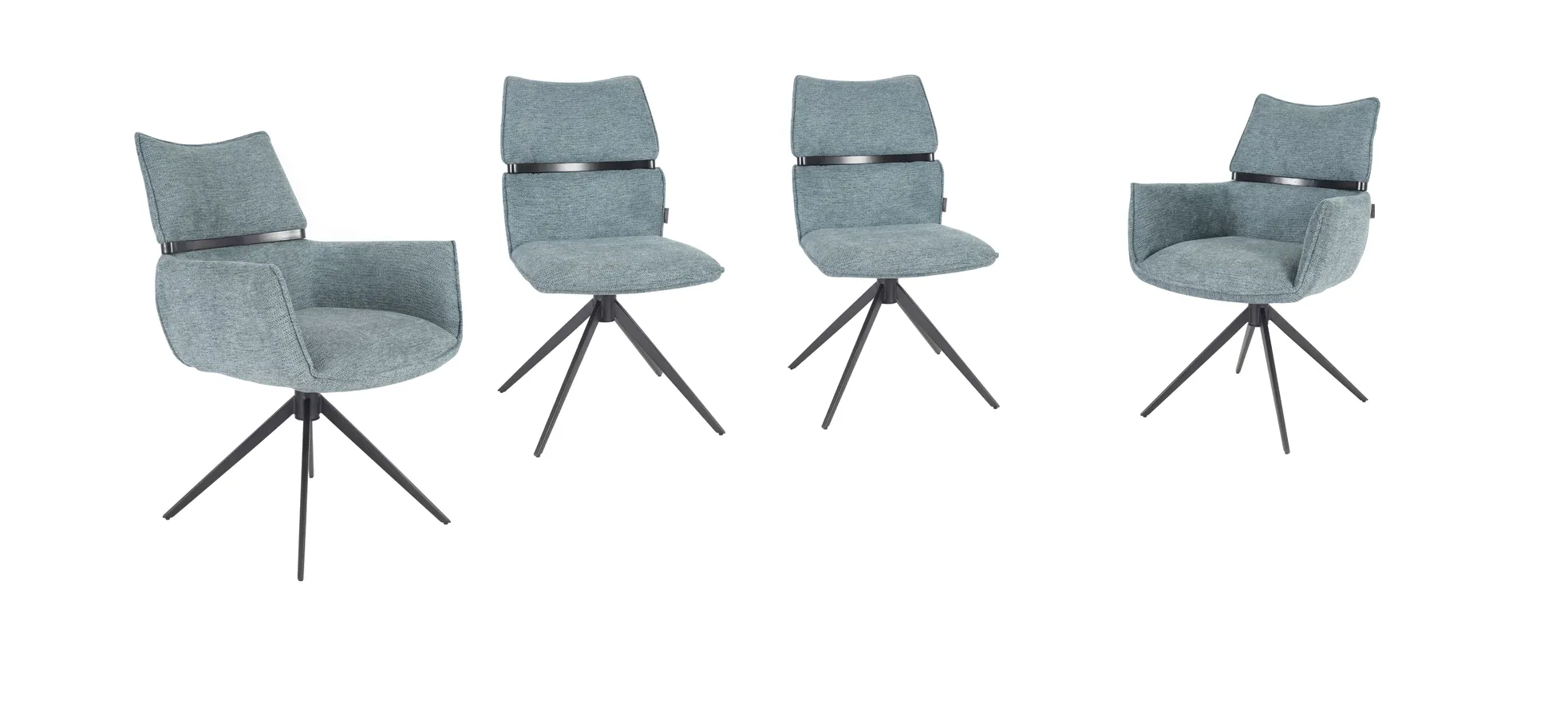 Stuhl, Bezug türkis, drehbar 360° autoreturn - Marja