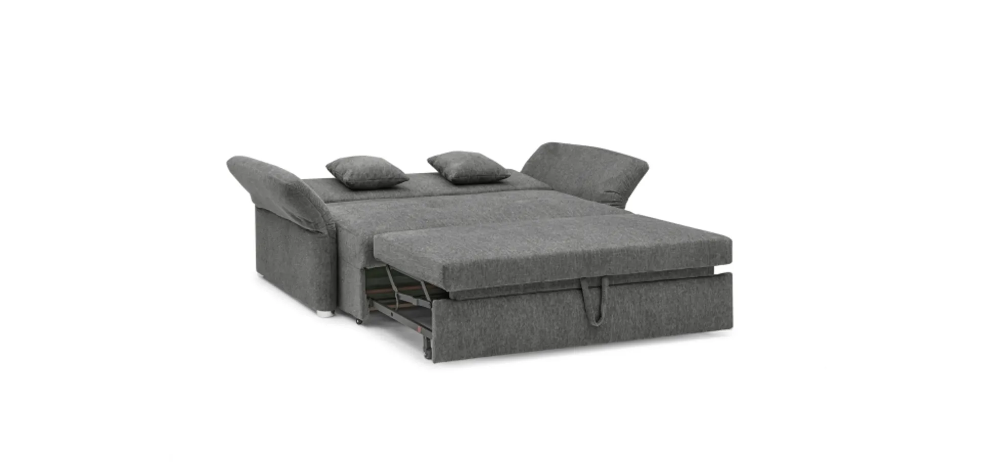 Sofa JORDEN - 2,5-Sitzer, inkl. Schlaffunktion, verstellbare Armlehnen, Stoff, Dunkelgrau