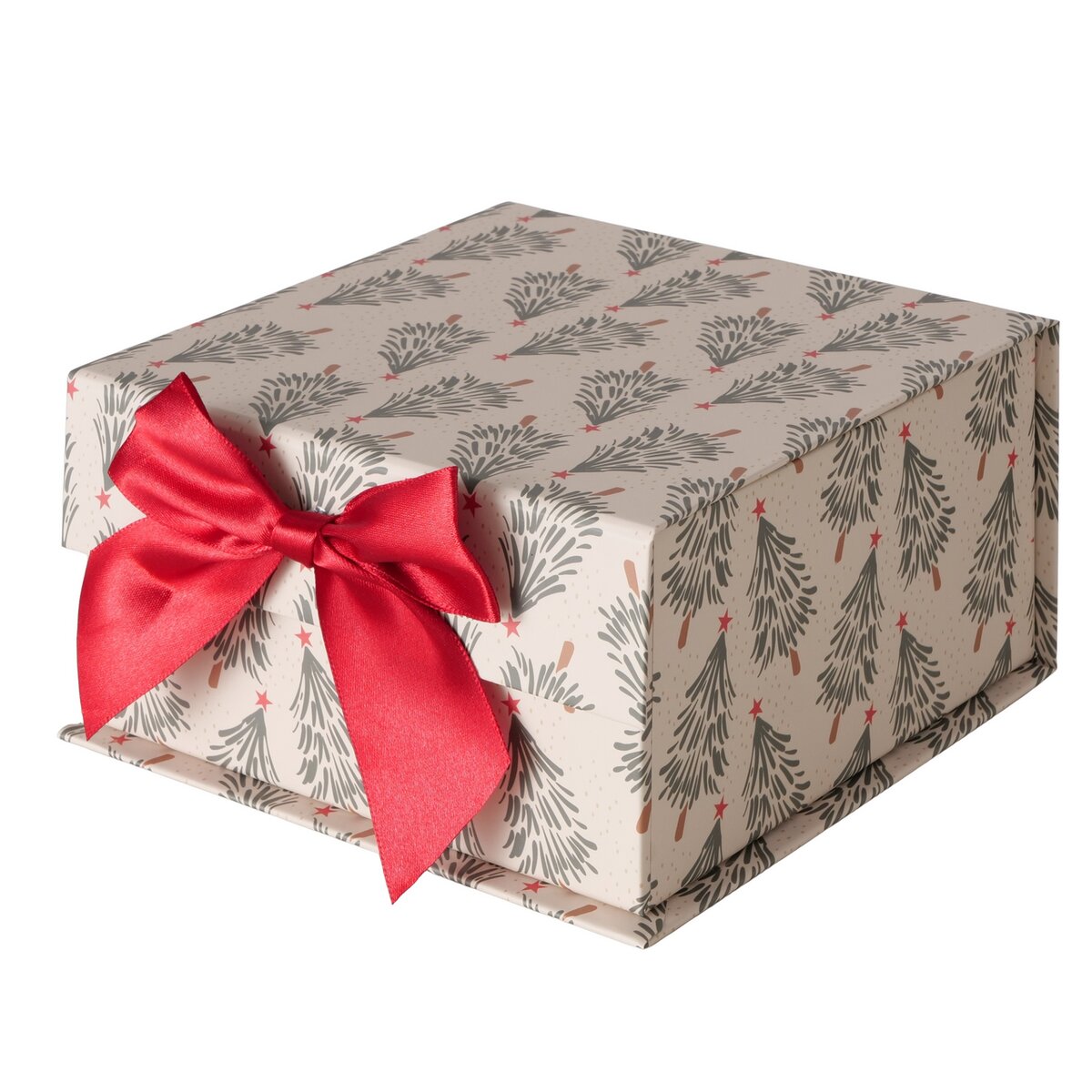 Geschenkbox, rechteckig, mit Schleife, klein - LBH ca. 17x17x9 cm