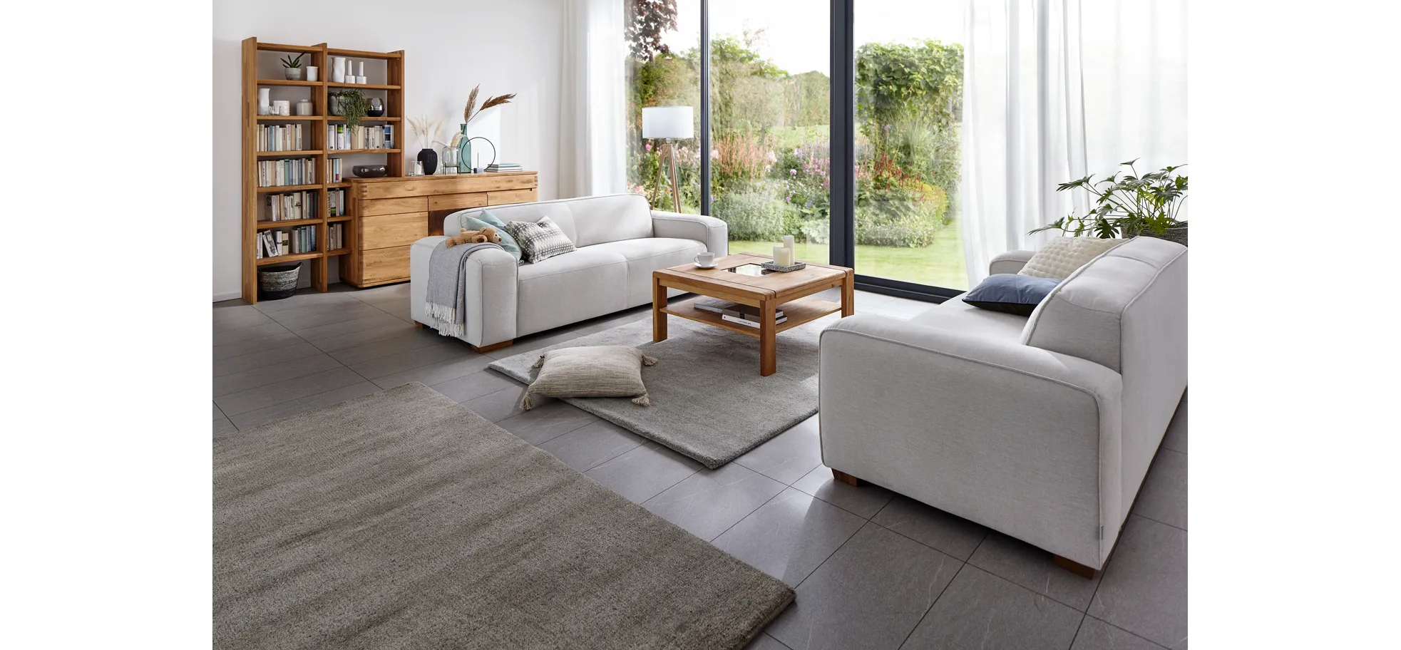 Sofa Denver - 2,5-Sitzer, Stoff, Natur