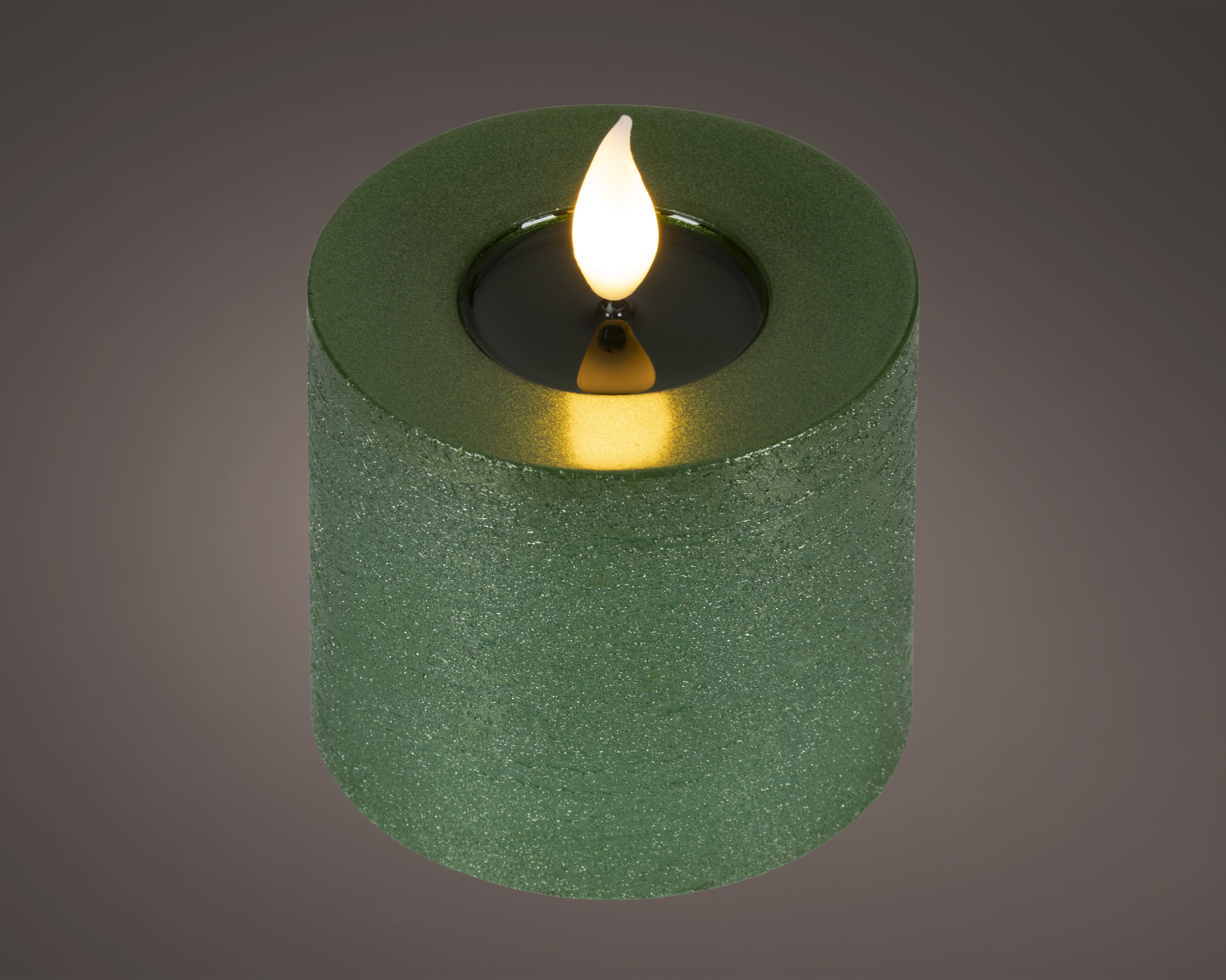 LED Dochtkerze - grün, Ø7.50-H9.50cm-1L